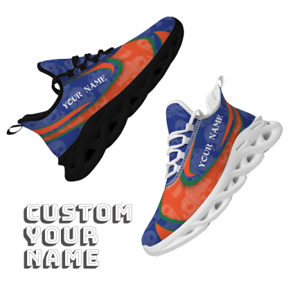 Max Sowl-25-cy-Gainesville-7-5, Personalized Florida Gators Custom Max Sowl Shoes, Personalized Skull Sport Footwear, Custom Color-Blocked Running Shoes
