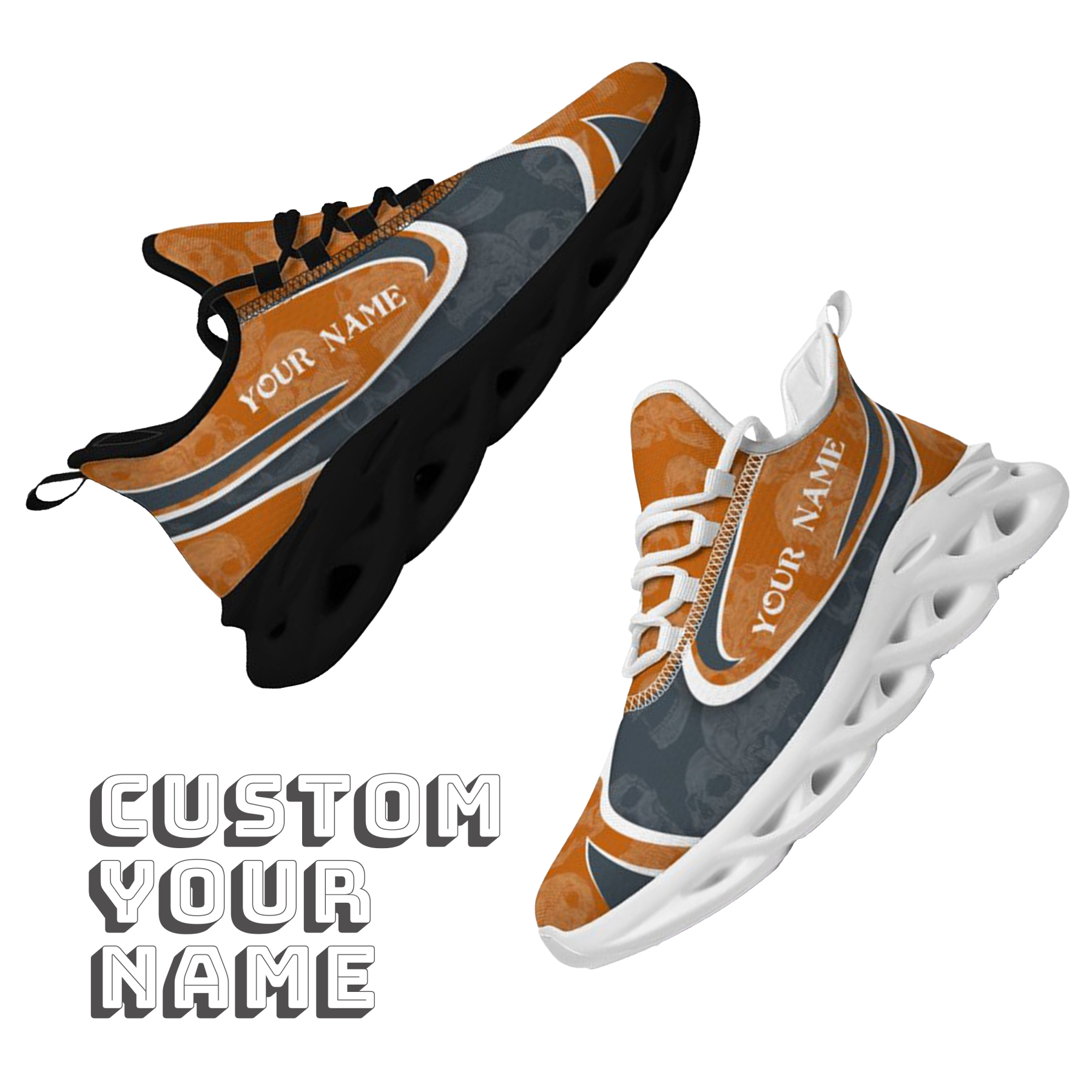 Max Sowl-25-cy-Austin-9-5, Personalized Texas Longhorns Custom Max Sowl Shoes, Personalized Skull Sport Footwear, Custom Color-Blocked Running Shoes