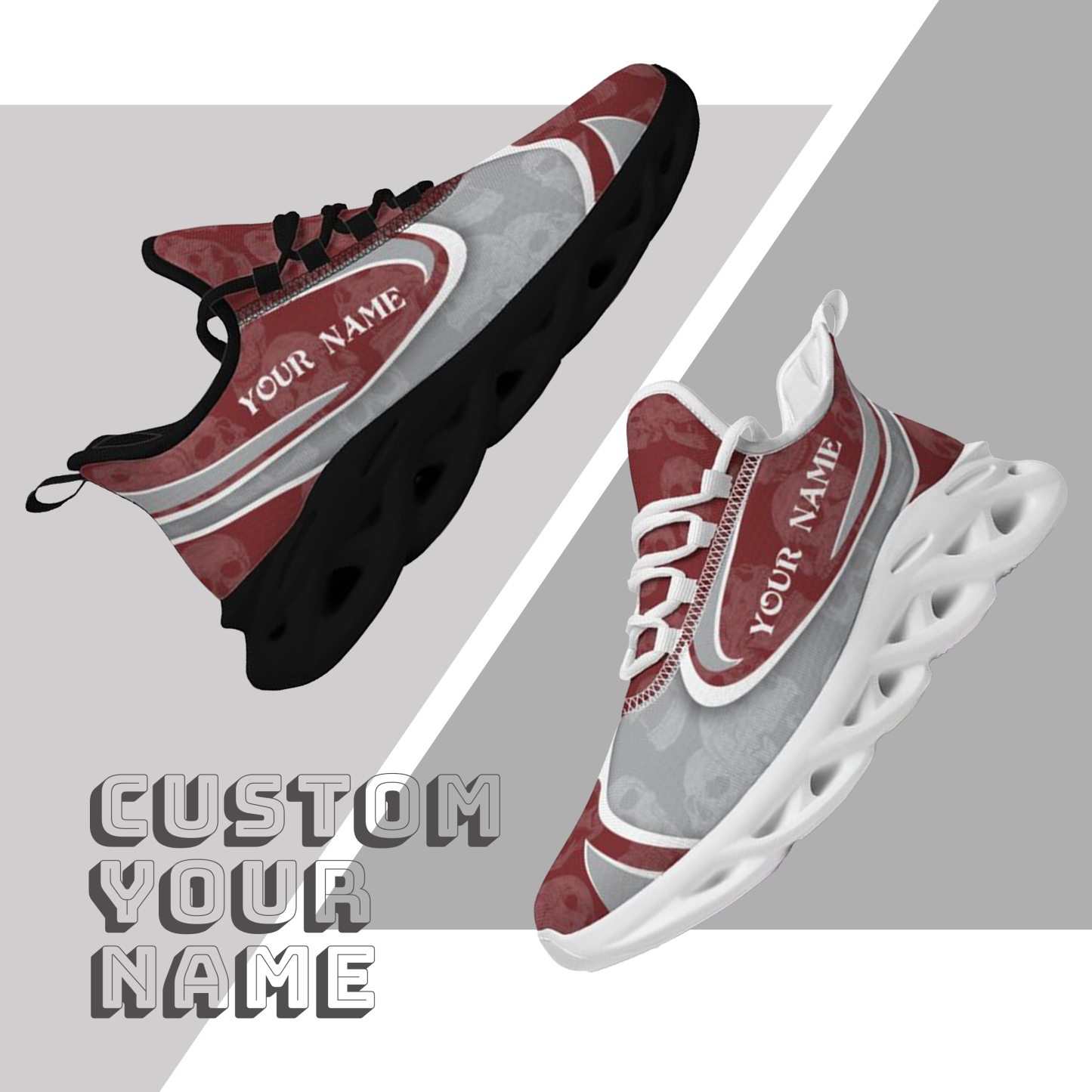 Personalized Texas A&M Aggies Custom Max Sowl Shoes, Personalized Skull Sport Footwear, Custom Color-Blocked Running Shoes