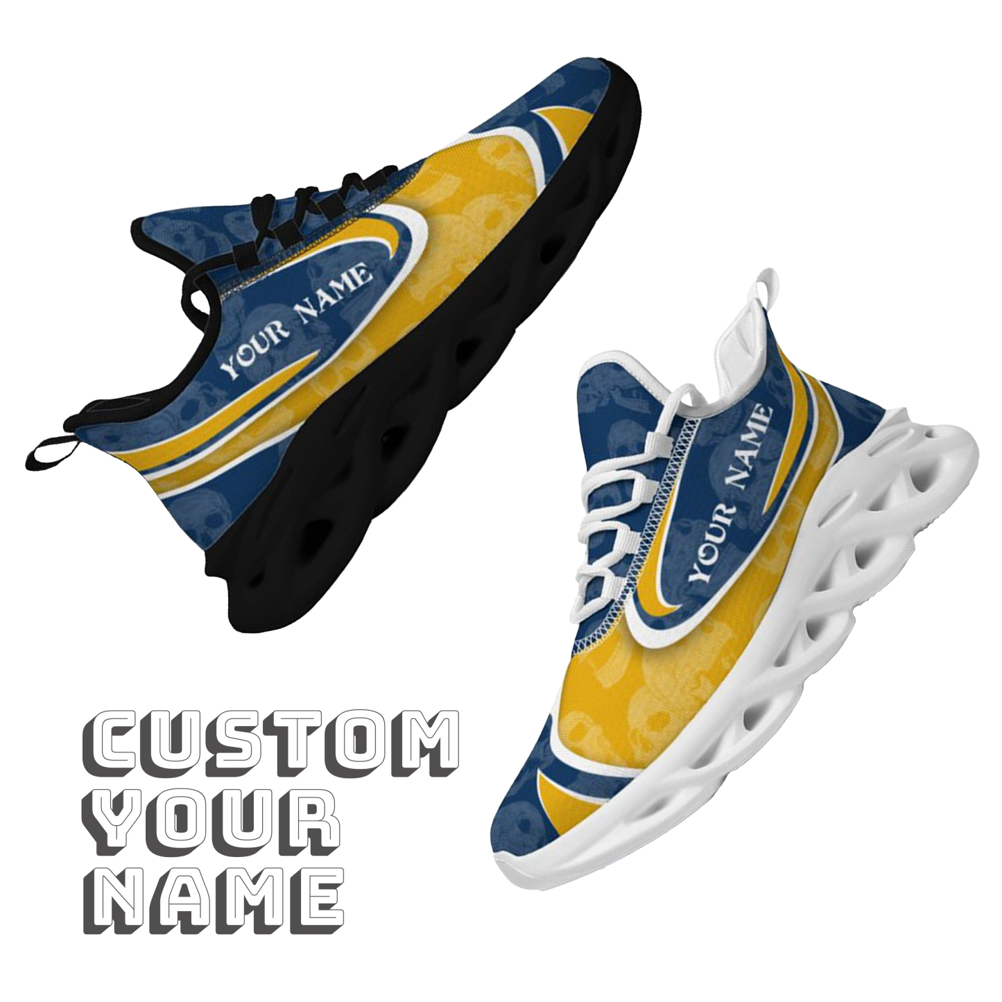 Max Sowl-25-cy-Morgantown-20-5, Personalized West Virginia Mountaineers Custom Max Sowl Shoes, Personalized Skull Sport Footwear, Custom Color-Blocked Running Shoes