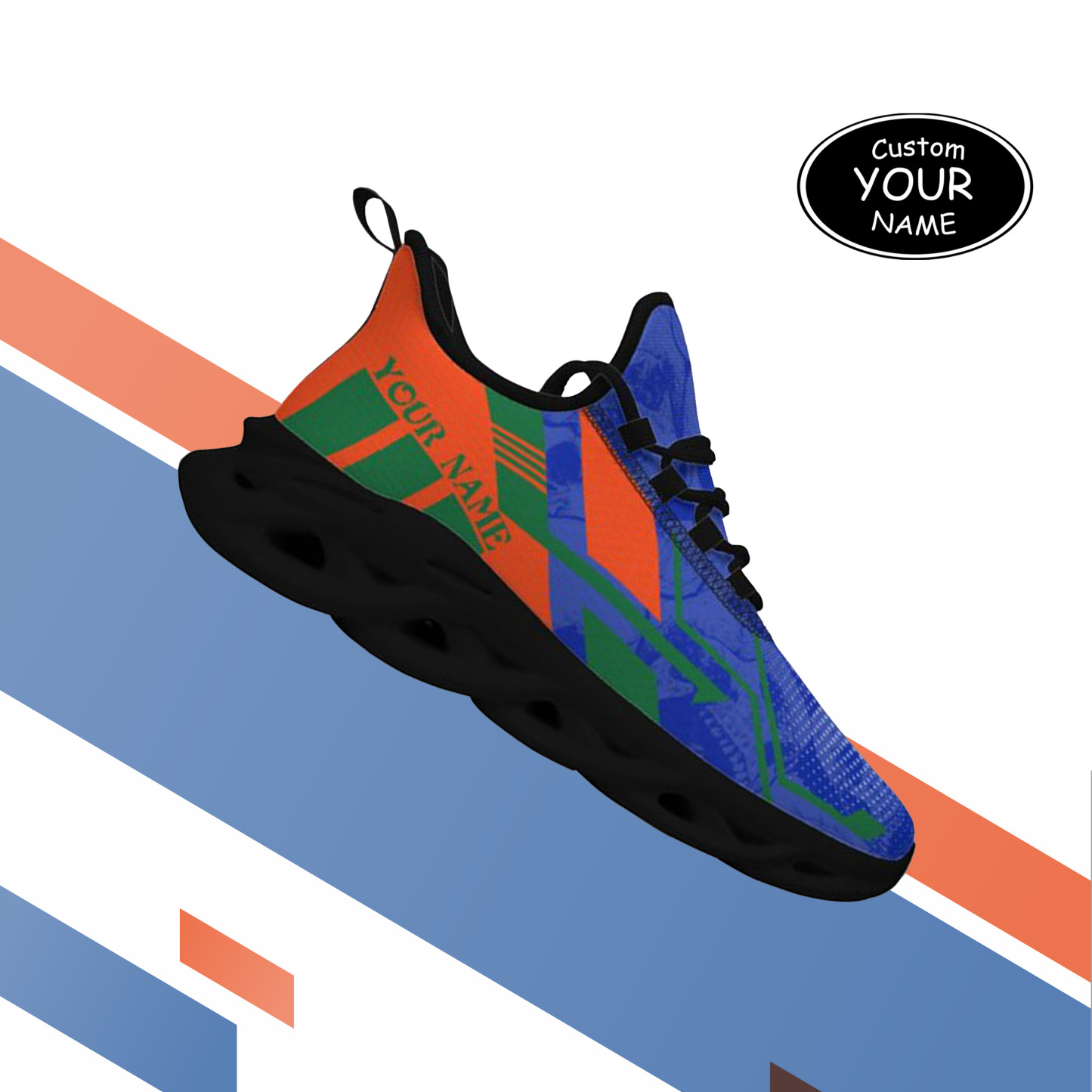 Max Sowl-25-yy-Gainesville-7-5, Personalized Florida Gators Custom Max Sowl Shoes, Personalized Skull Sport Footwear, Custom Color-Blocked Running Shoes