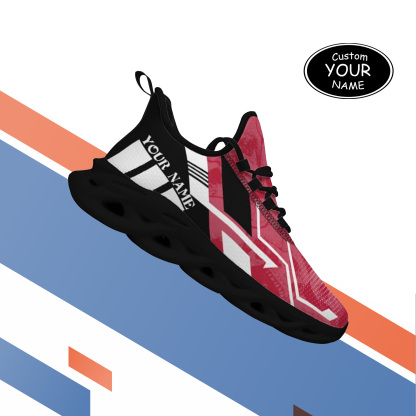 Max Sowl-25-yy-Athens-8-5, Personalized Georgia Bulldogs Custom Max Sowl Shoes, Personalized Skull Sport Footwear, Custom Color-Blocked Running Shoes