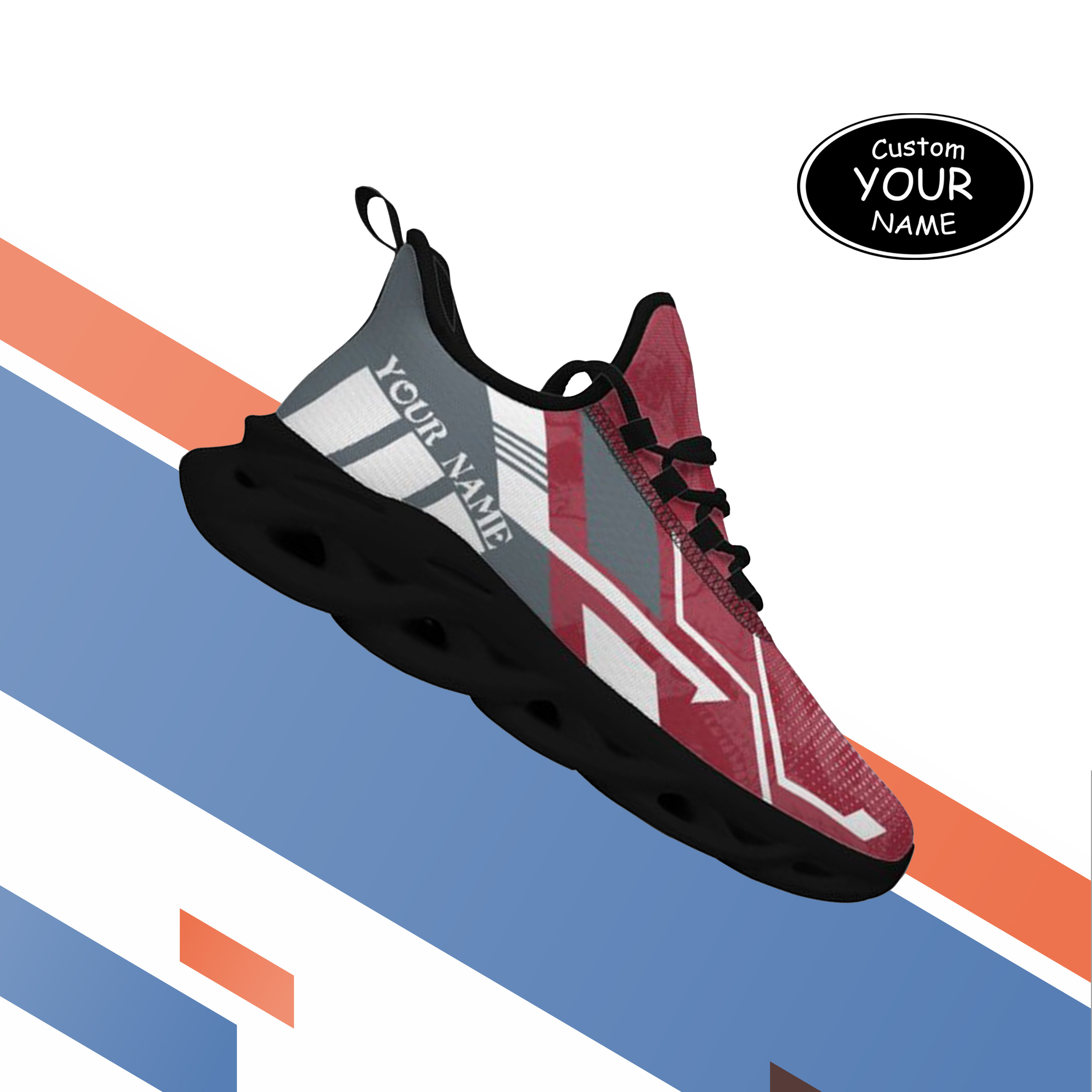 Max Sowl-25-yy-Pullman-10-5, Personalized Washington State Cougars Custom Max Sowl Shoes, Personalized Skull Sport Footwear, Custom Color-Blocked Running Shoes