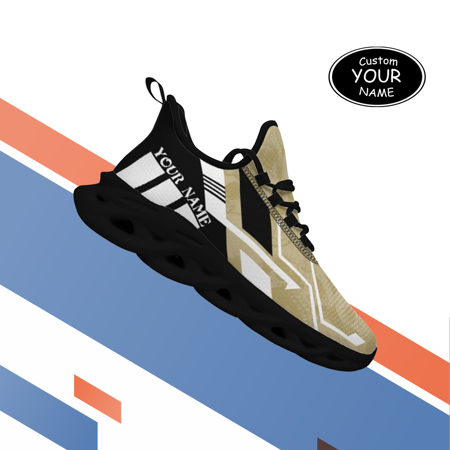 Max Sowl-25-yy-Orlando-11-5, Personalized UCF Knights Custom Max Sowl Shoes, Personalized Skull Sport Footwear, Custom Color-Blocked Running Shoes