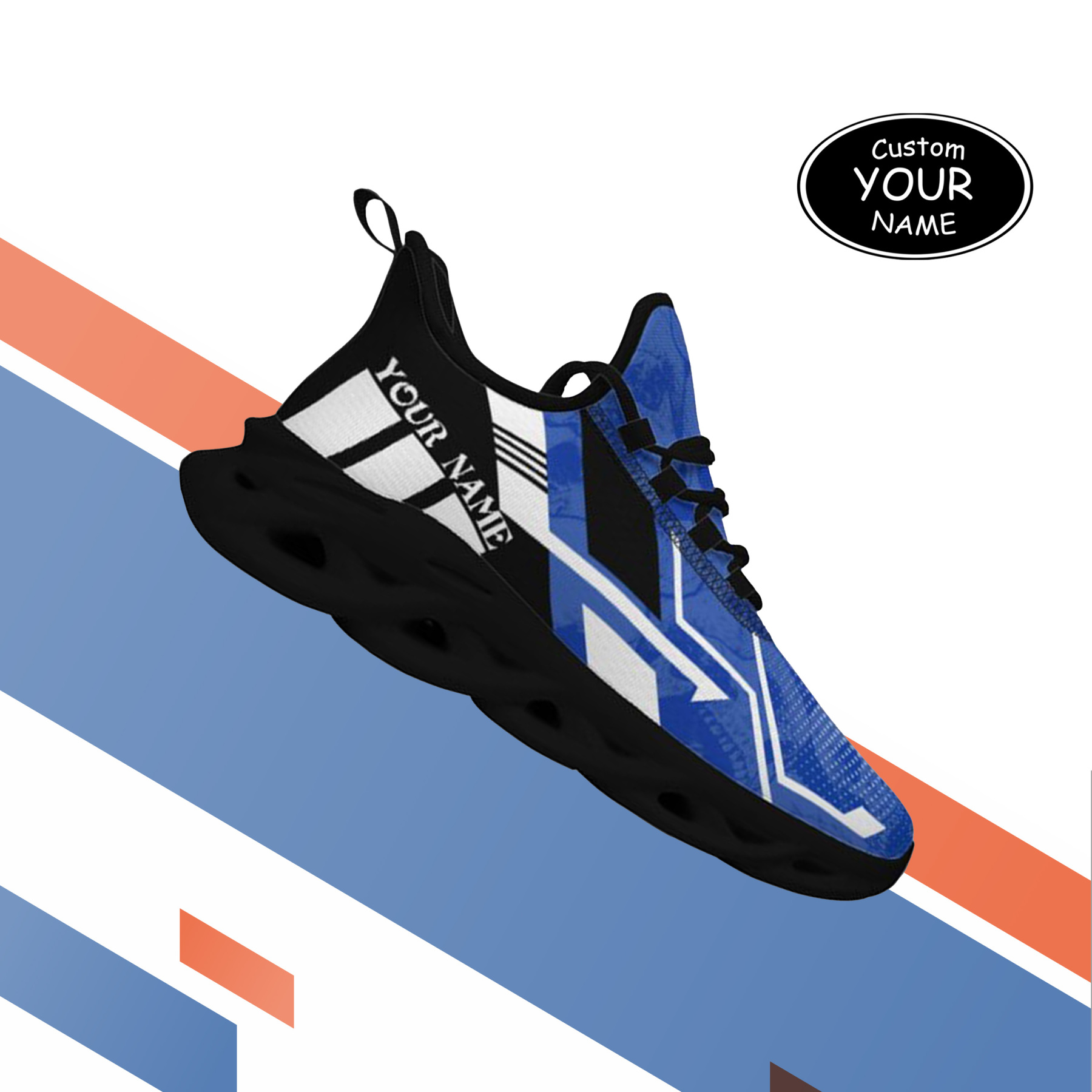 Max Sowl-25-yy-Lexington-12-5, Personalized Kentucky Wildcats Custom Max Sowl Shoes, Personalized Skull Sport Footwear, Custom Color-Blocked Running Shoes