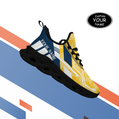 Max Sowl-25-yy-Ann Arbor-14-5, Personalized Michigan Wolverines Custom Max Sowl Shoes, Personalized Skull Sport Footwear, Custom Color-Blocked Running Shoes