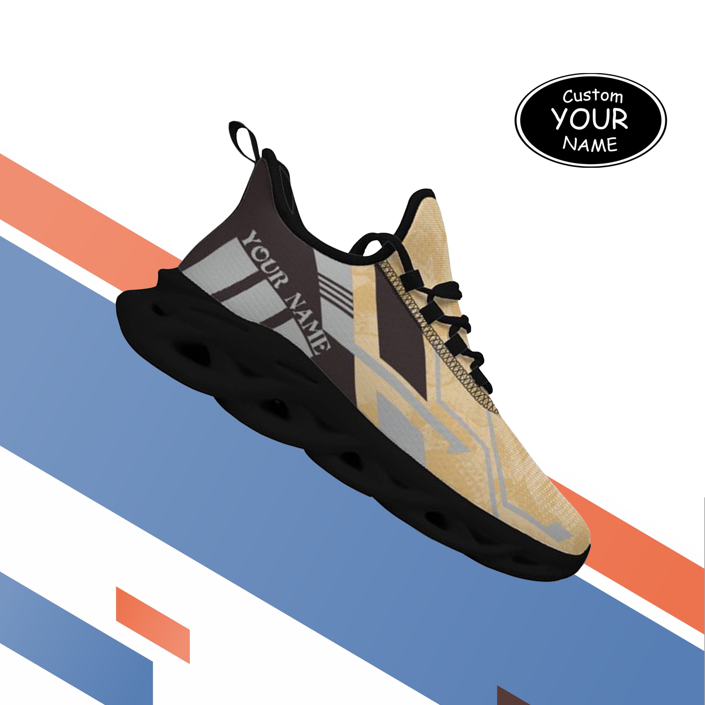 Max Sowl-25-yy-West Point-19-5, Personalized Army Black Knights Custom Max Sowl Shoes, Personalized Skull Sport Footwear, Custom Color-Blocked Running Shoes