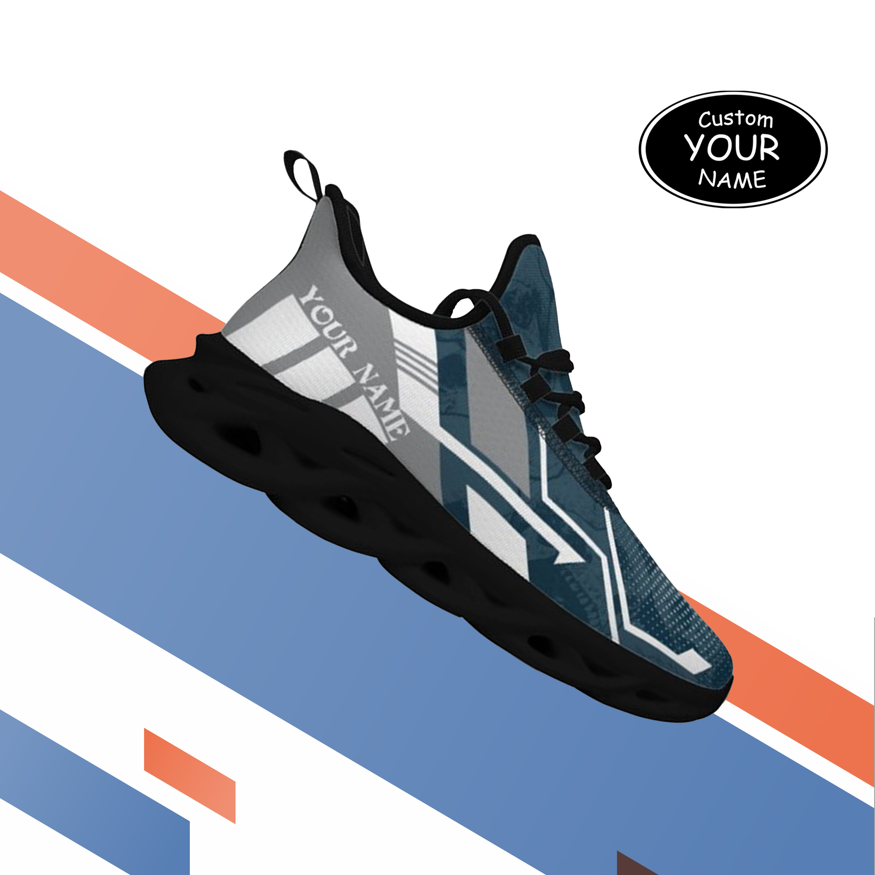 Max Sowl-25-yy-Logan-22-5, Personalized Utah State Aggies Custom Max Sowl Shoes, Personalized Skull Sport Footwear, Custom Color-Blocked Running Shoes