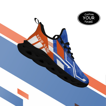 Max Sowl-25-yy-Boise-23-5, Personalized Boise State Broncos Custom Max Sowl Shoes, Personalized Skull Sport Footwear, Custom Color-Blocked Running Shoes