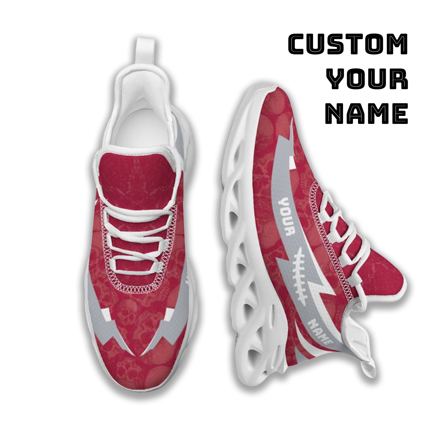 Max Sowl-25-cy-Tuscaloosa-2-6, Personalized Alabama Crimson Tide Custom Max Sowl Shoes, Personalized Skull Sport Footwear, Custom Color-Blocked Running Shoes