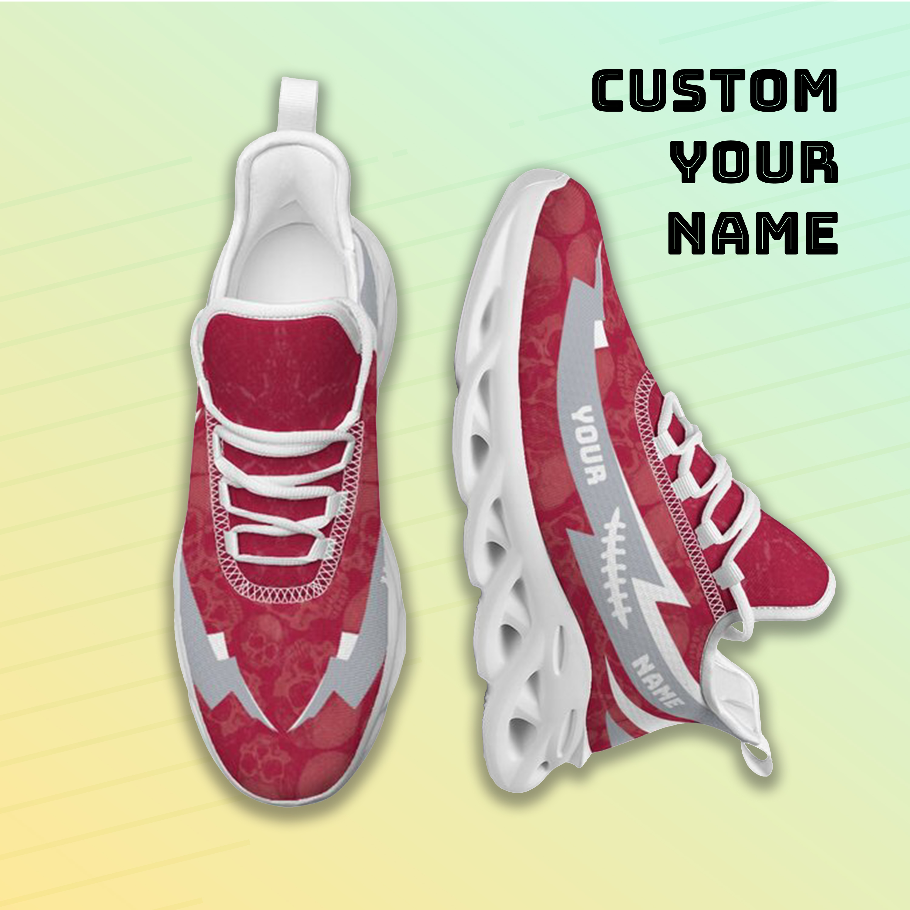 Max Sowl-25-cy-Tuscaloosa-2-6, Personalized Alabama Crimson Tide Custom Max Sowl Shoes, Personalized Skull Sport Footwear, Custom Color-Blocked Running Shoes