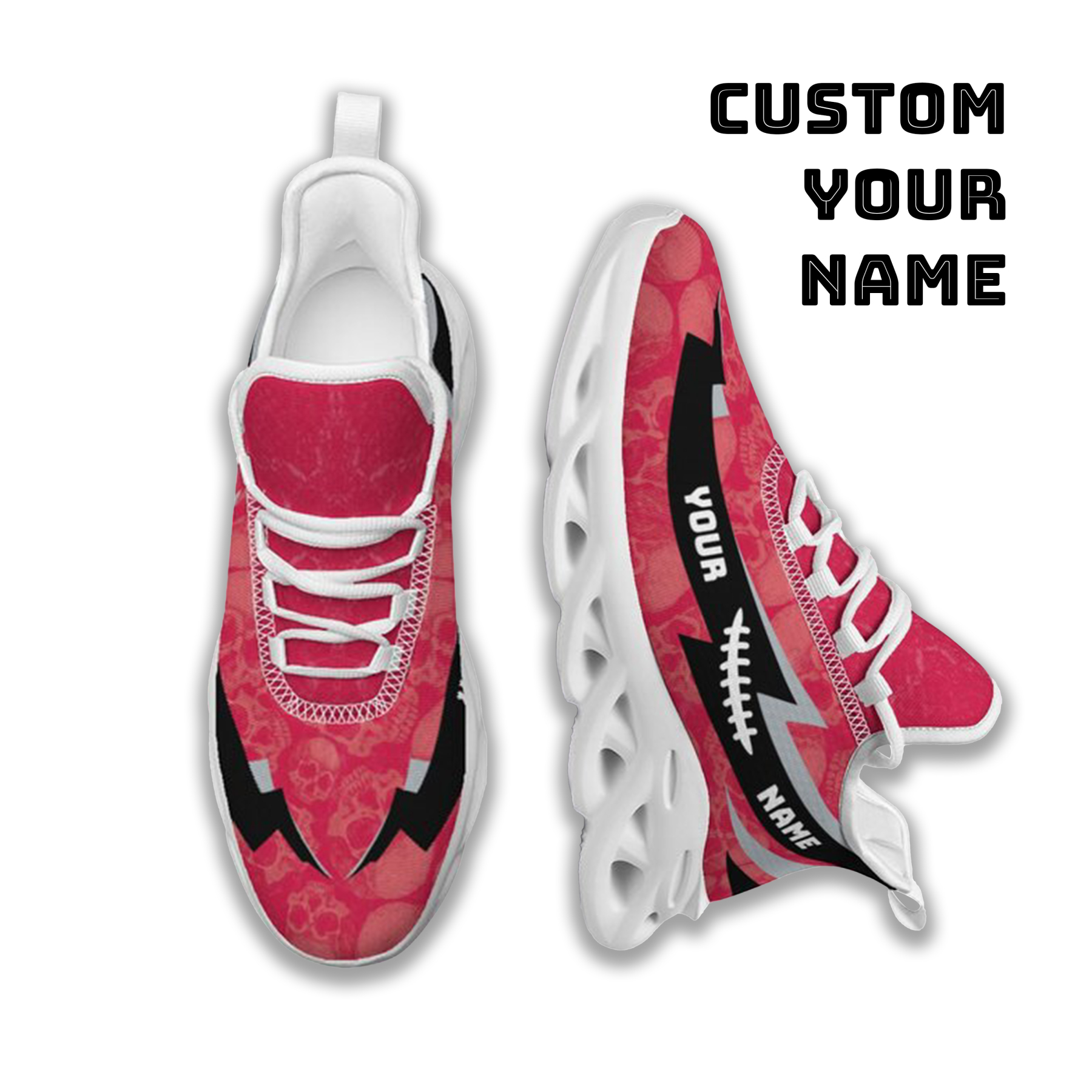 Max Sowl-25-cy-Columbus-3-6, Personalized Ohio State Buckeyes Custom Max Sowl Shoes, Personalized Skull Sport Footwear, Custom Color-Blocked Running Shoes