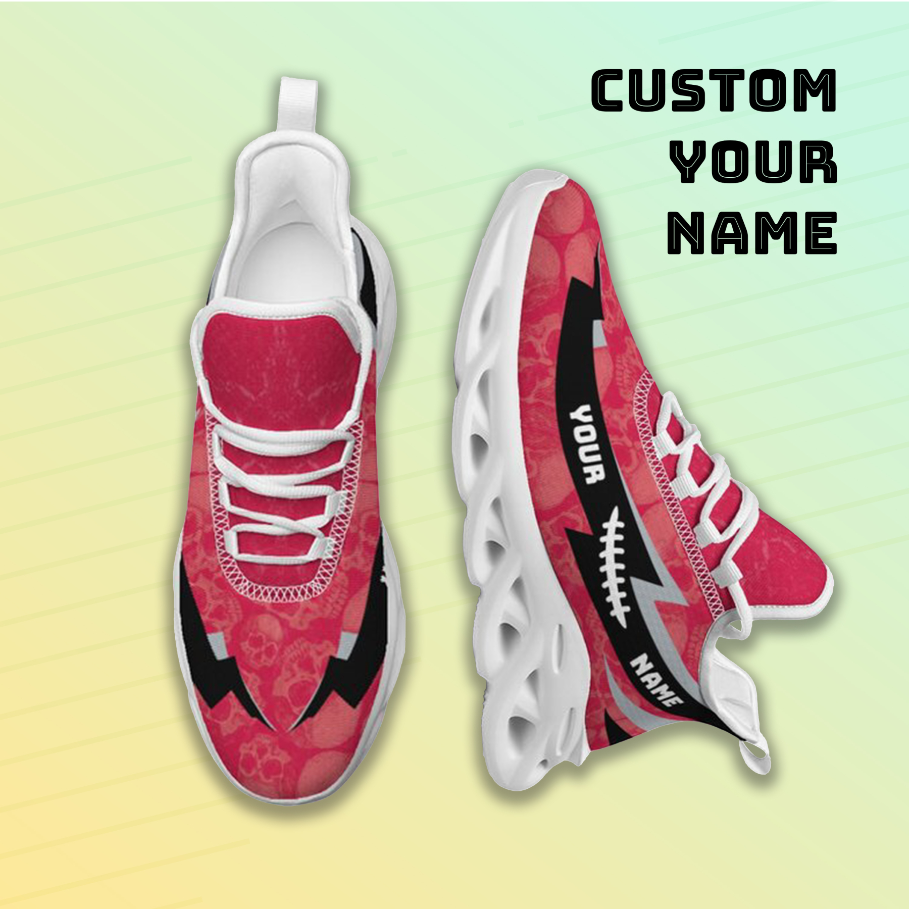 Personalized Ohio State Buckeyes Custom Max Sowl Shoes, Personalized Skull Sport Footwear, Custom Color-Blocked Running Shoes