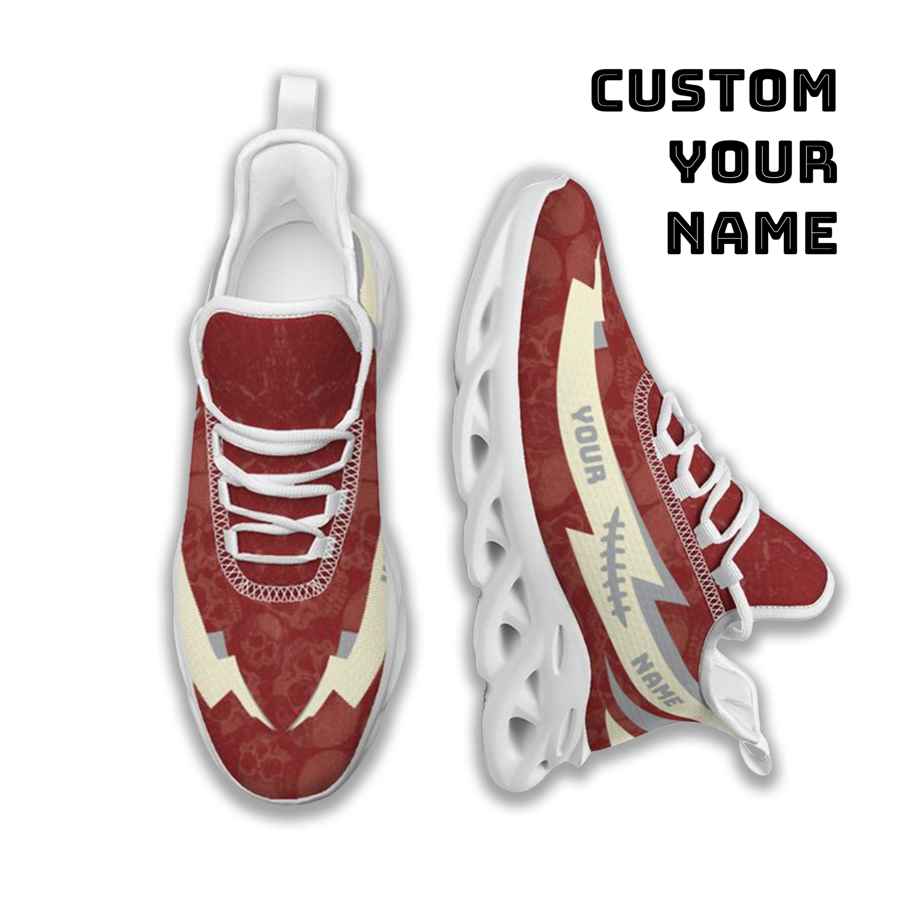 Max Sowl-25-cy-Norman-4-6, Personalized Oklahoma Sooners Custom Max Sowl Shoes, Personalized Skull Sport Footwear, Custom Color-Blocked Running Shoes