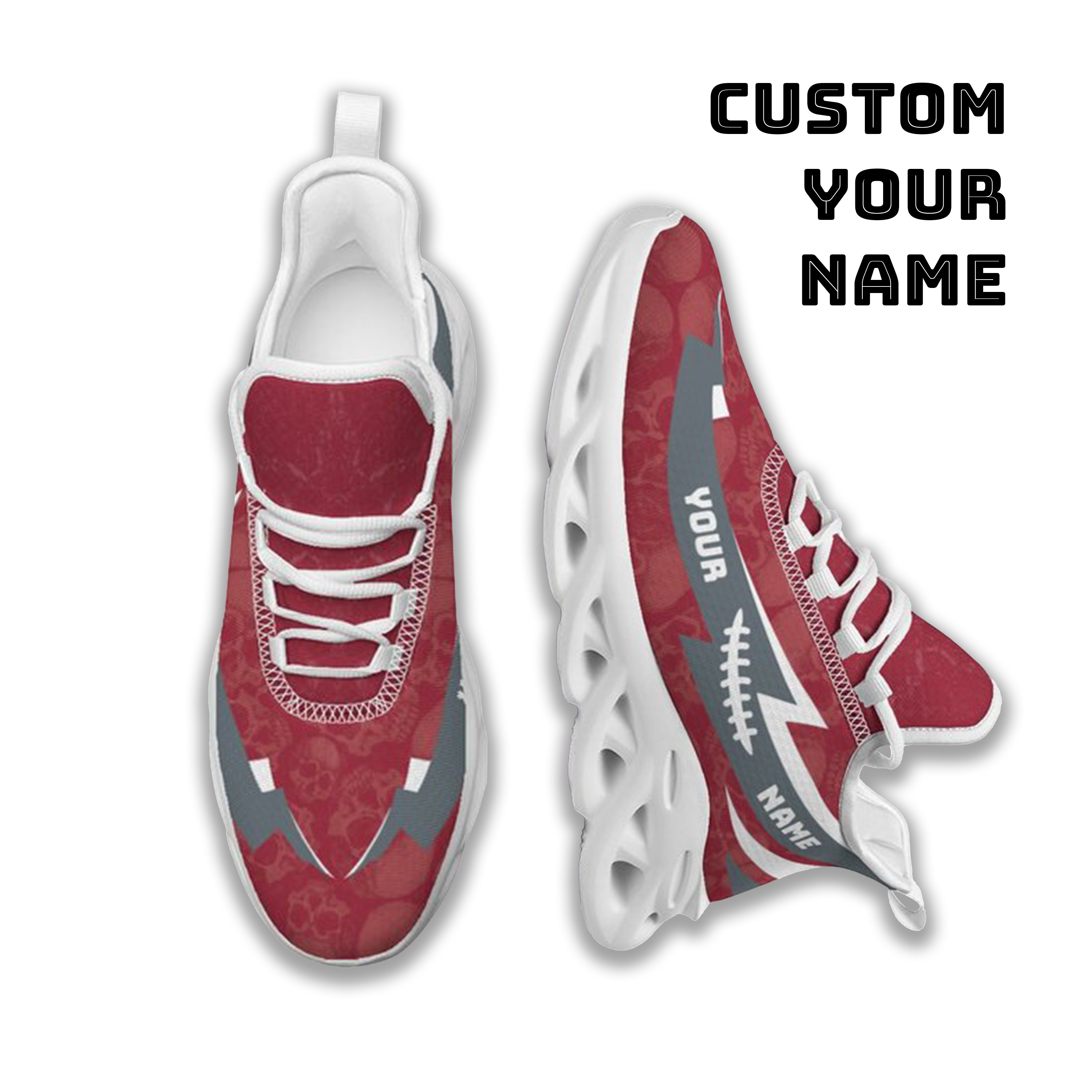 Max Sowl-25-cy-Pullman-10-6, Personalized Washington State Cougars Custom Max Sowl Shoes, Personalized Skull Sport Footwear, Custom Color-Blocked Running Shoes