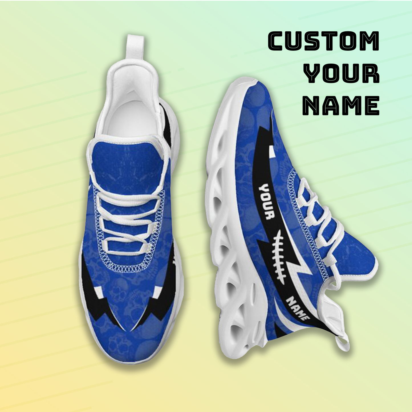 Personalized Kentucky Wildcats Custom Max Sowl Shoes, Personalized Skull Sport Footwear, Custom Color-Blocked Running Shoes