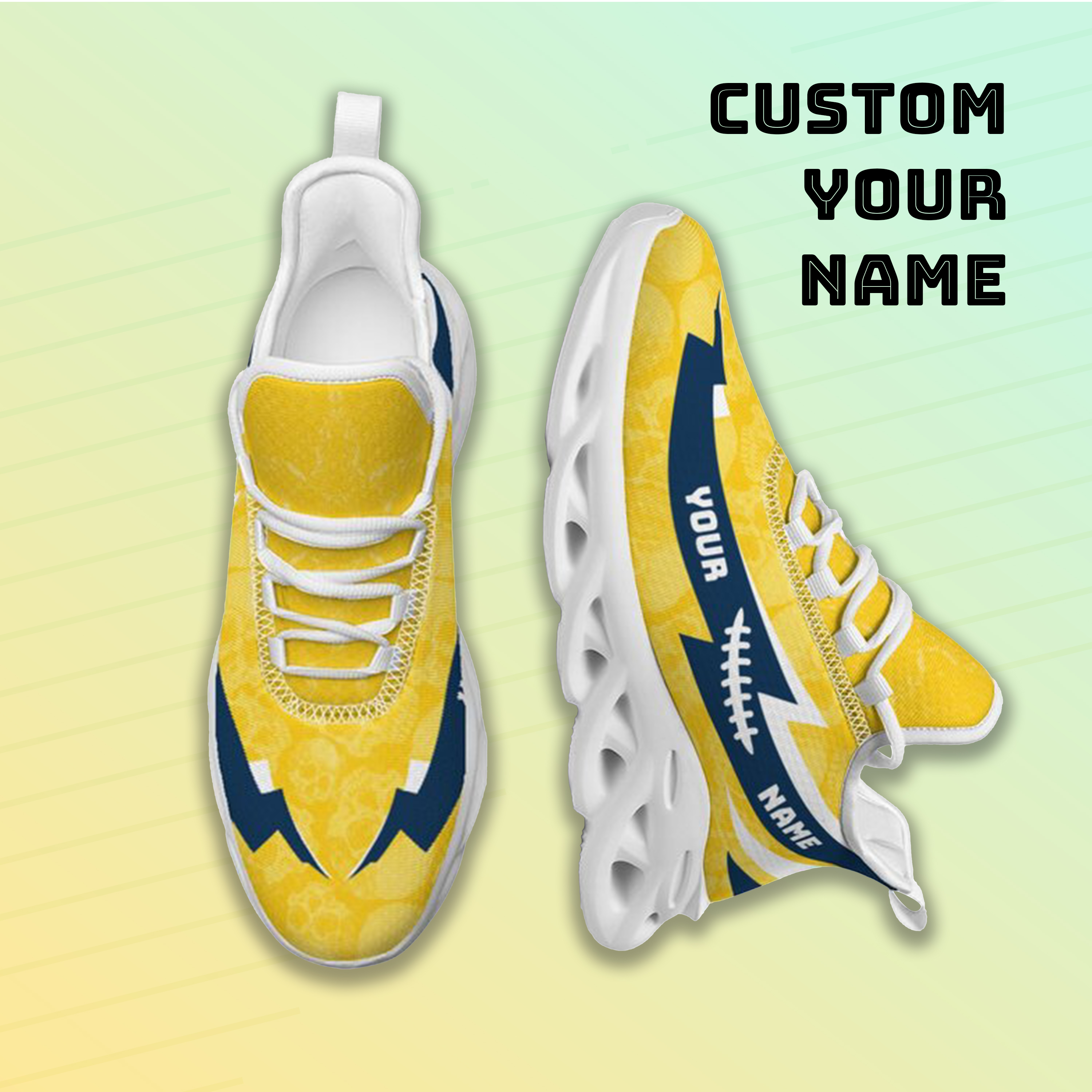Personalized Michigan Wolverines Custom Max Sowl Shoes, Personalized Skull Sport Footwear, Custom Color-Blocked Running Shoes