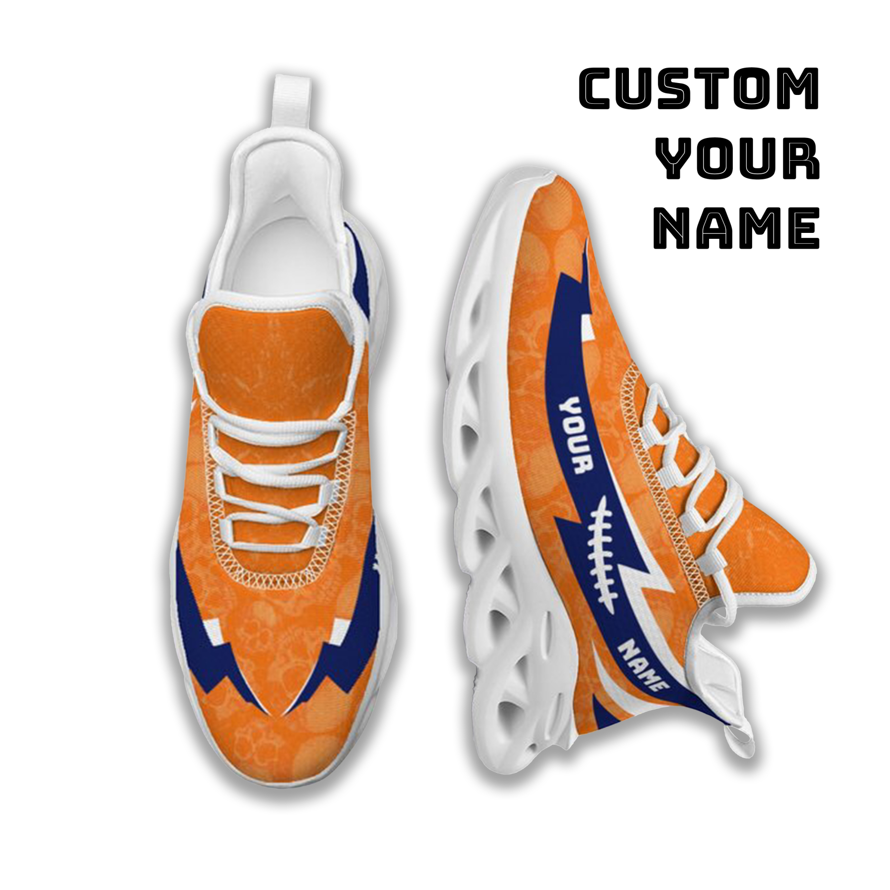 Max Sowl-25-cy-Syracuse-15-6, Personalized Syracuse Orange Custom Max Sowl Shoes, Personalized Skull Sport Footwear, Custom Color-Blocked Running Shoes