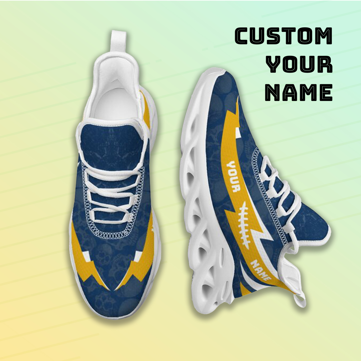 Personalized West Virginia Mountaineers Custom Max Sowl Shoes, Personalized Skull Sport Footwear, Custom Color-Blocked Running Shoes