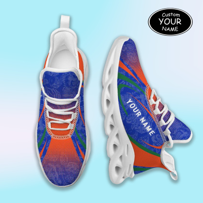 Personalized Florida Gators Custom Max Sowl Shoes, Personalized Skull Sport Footwear, Custom Color-Blocked Running Shoes