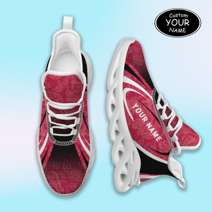 Personalized Georgia Bulldogs Custom Max Sowl Shoes, Personalized Skull Sport Footwear, Custom Color-Blocked Running Shoes