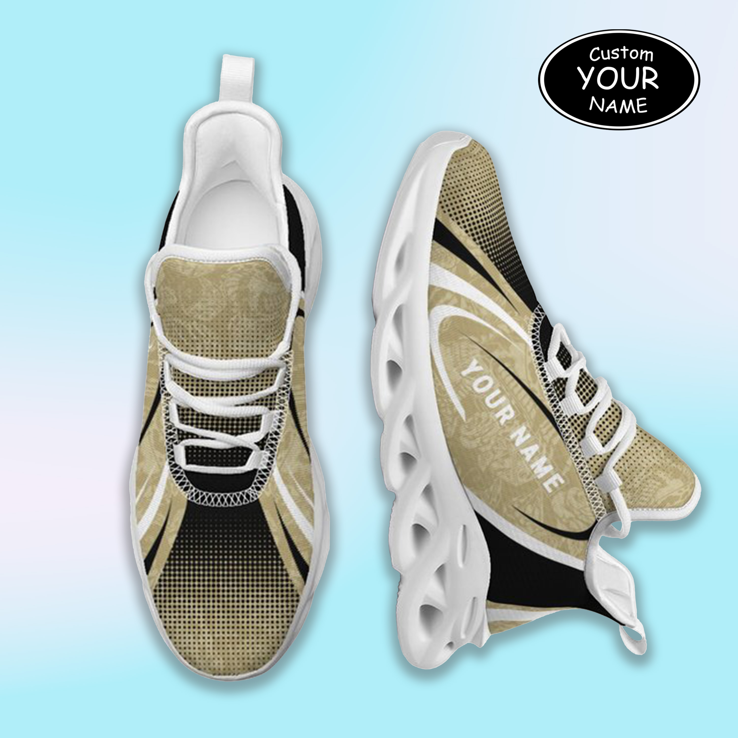 Personalized UCF Knights Custom Max Sowl Shoes, Personalized Skull Sport Footwear, Custom Color-Blocked Running Shoes