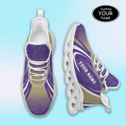 Personalized Washington Huskies Custom Max Sowl Shoes, Personalized Skull Sport Footwear, Custom Color-Blocked Running Shoes