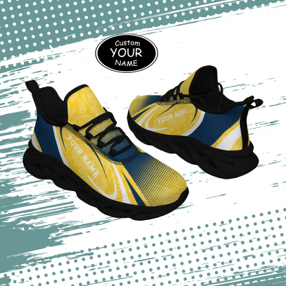 Max Sowl-25-yy-Ann Arbor-14-6, Personalized Michigan Wolverines Custom Max Sowl Shoes, Personalized Skull Sport Footwear, Custom Color-Blocked Running Shoes