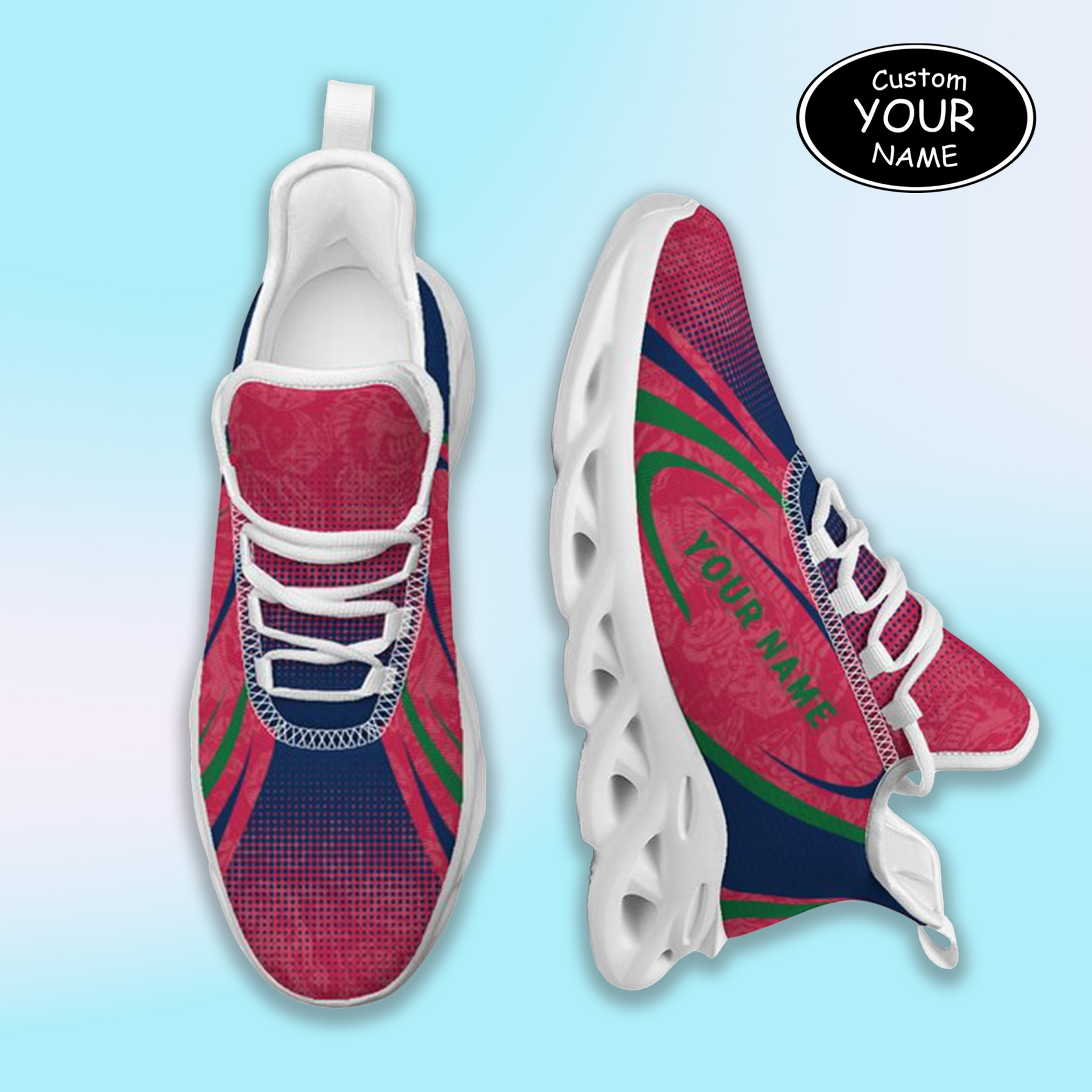 Personalized Fresno State Bulldogs Custom Max Sowl Shoes, Personalized Skull Sport Footwear, Custom Color-Blocked Running Shoes