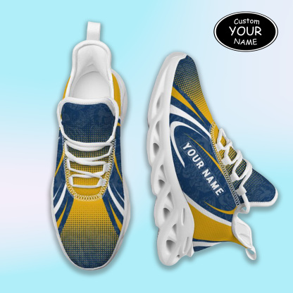 Personalized West Virginia Mountaineers Custom Max Sowl Shoes, Personalized Skull Sport Footwear, Custom Color-Blocked Running Shoes