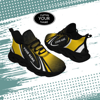 Max Sowl-25-yy-Iowa City-25-6, Personalized Iowa Hawkeyes Custom Max Sowl Shoes, Personalized Skull Sport Footwear, Custom Color-Blocked Running Shoes