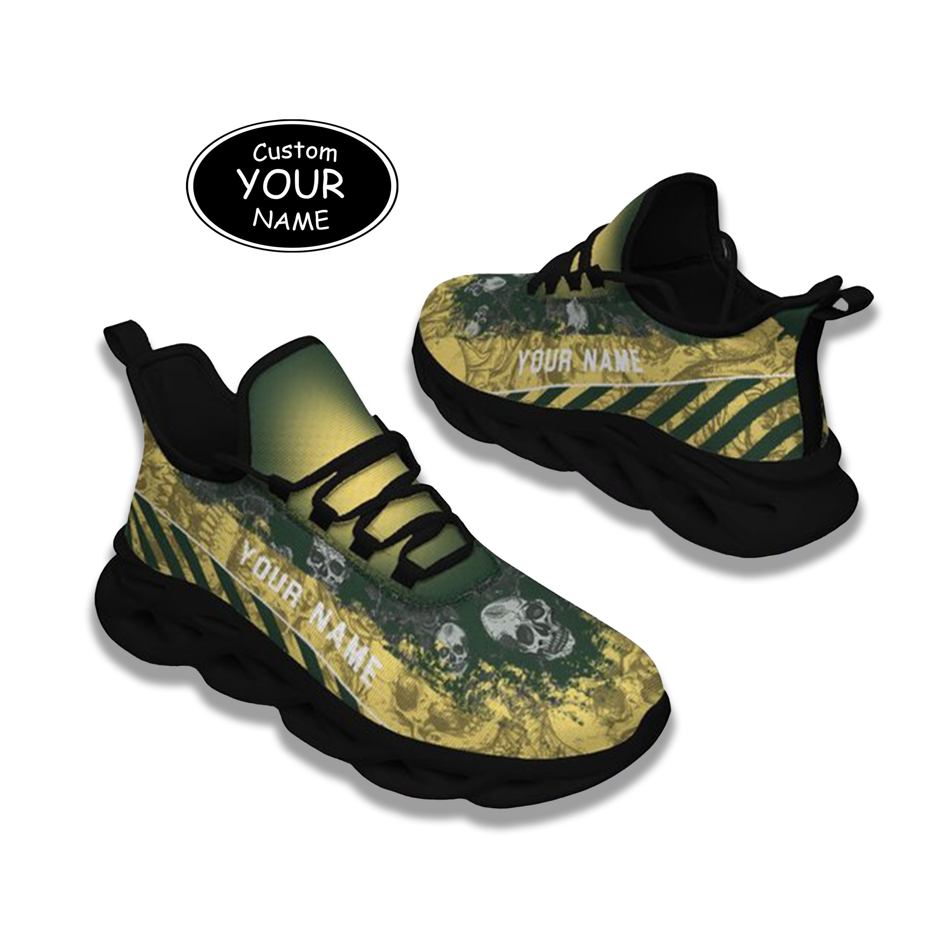 Personalized  Green Bay Sneakers, Custom Breathable Walking Shoes, Patriotic Running Shoes,Max Sowl-25-cy-Green Bay-13-2