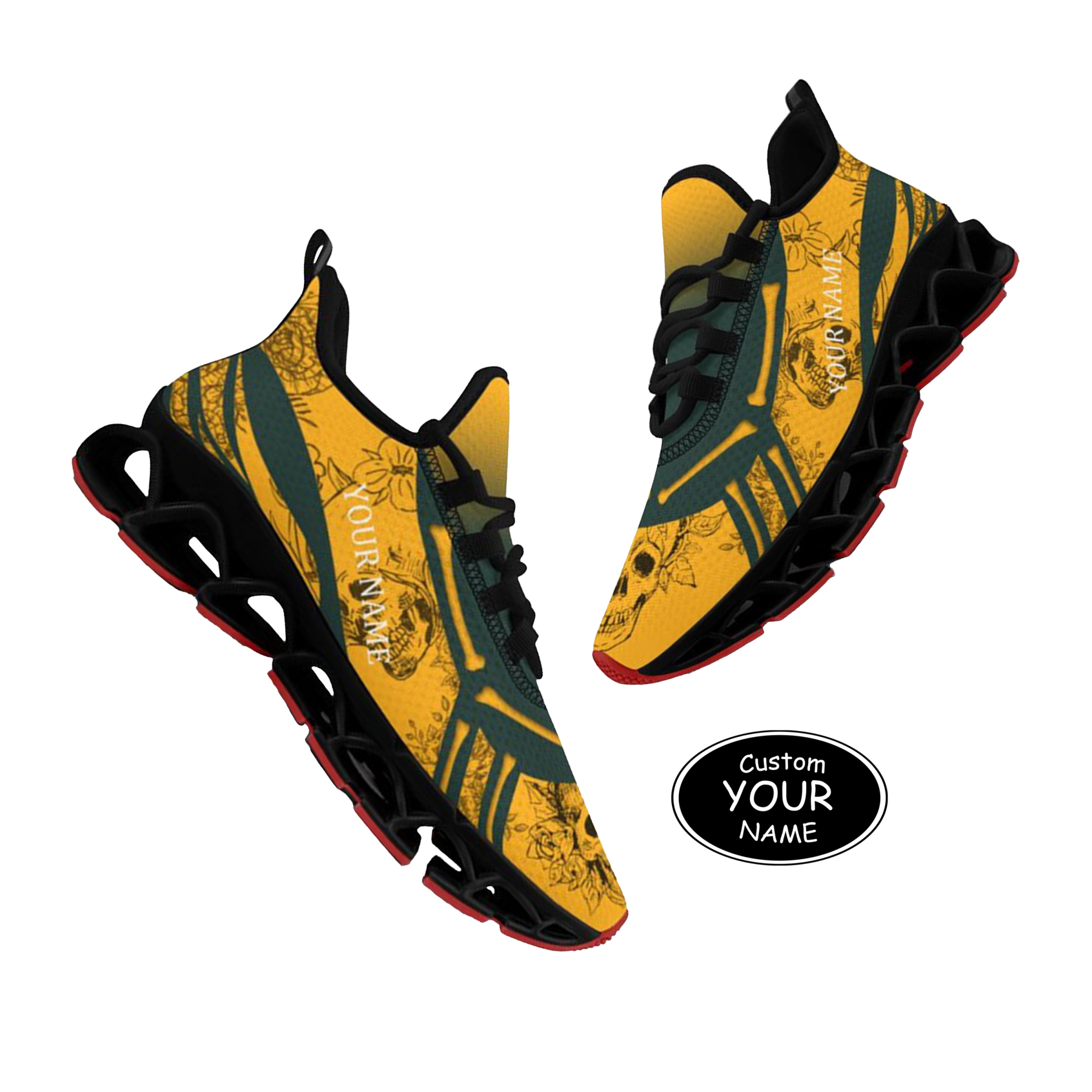 FN003-25-cy-Green Bay-13-1，Personalized  Green Bay Sneakers, Custom Breathable Walking Shoes, Patriotic Running Shoes