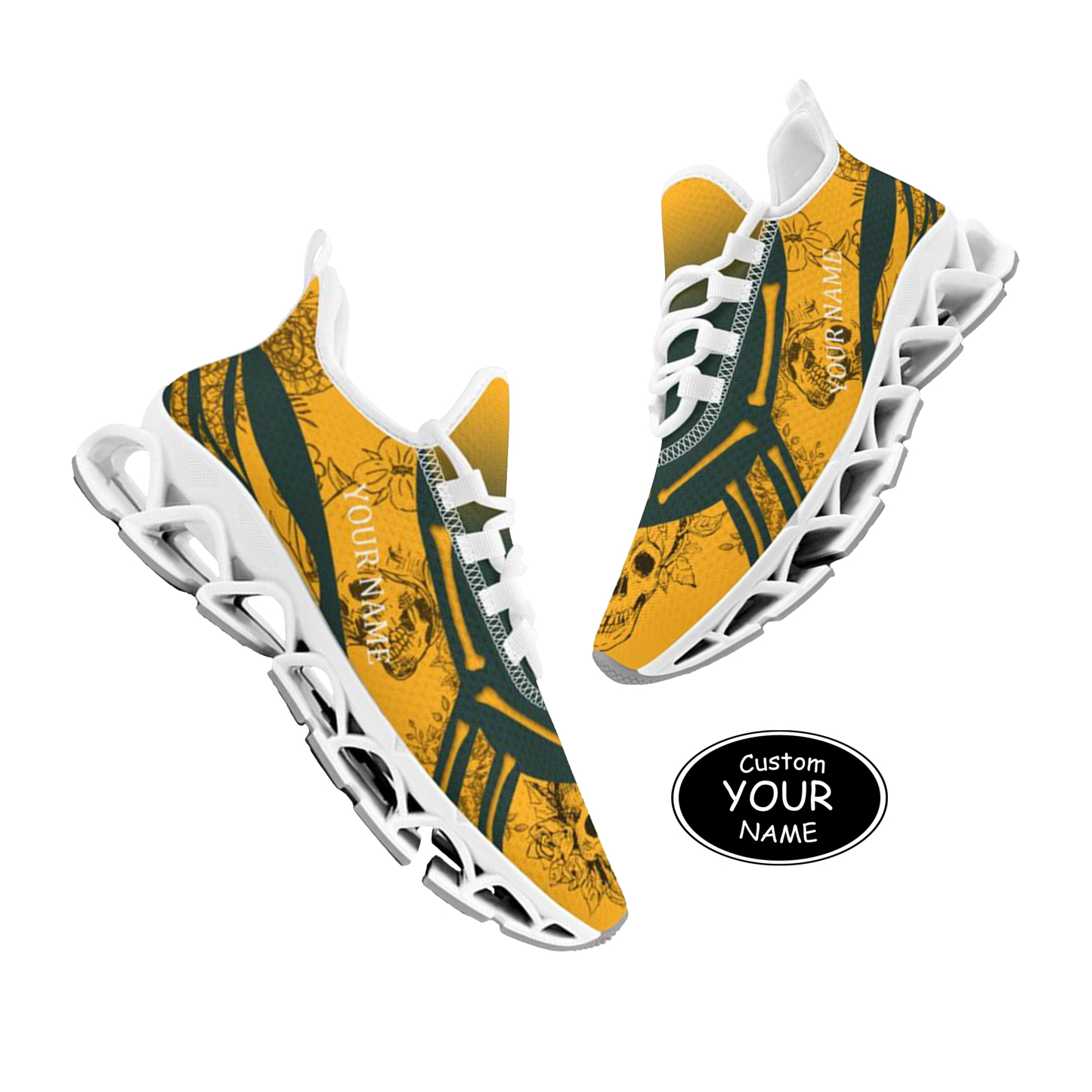 FN003-25-cy-Green Bay-13-1，Personalized  Green Bay Sneakers, Custom Breathable Walking Shoes, Patriotic Running Shoes
