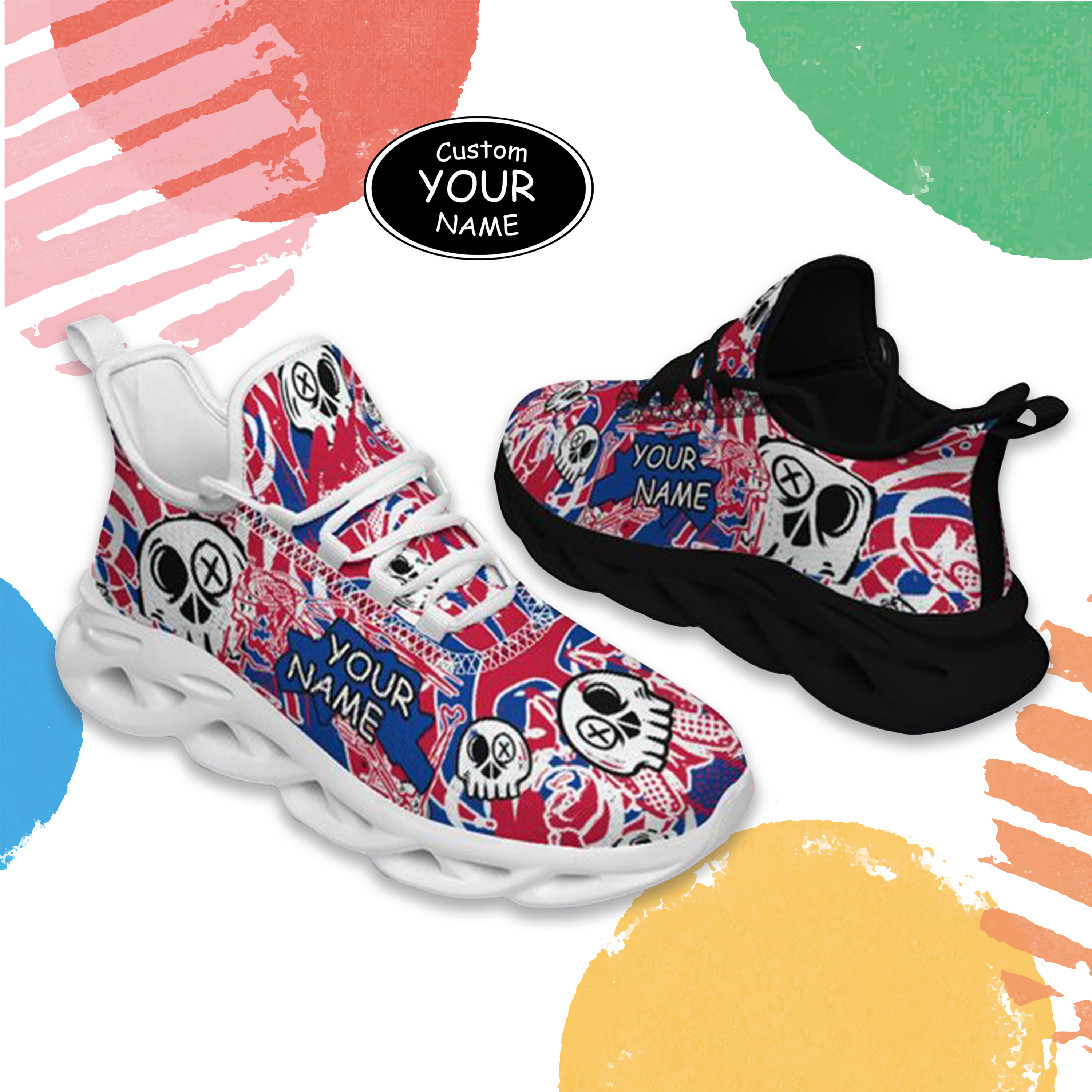 Max Sowl-25-cy-Buffalo-4-7,Personalized Buffalo Sneakers, Custom Breathable Walking Shoes, Patriotic Running Shoes
