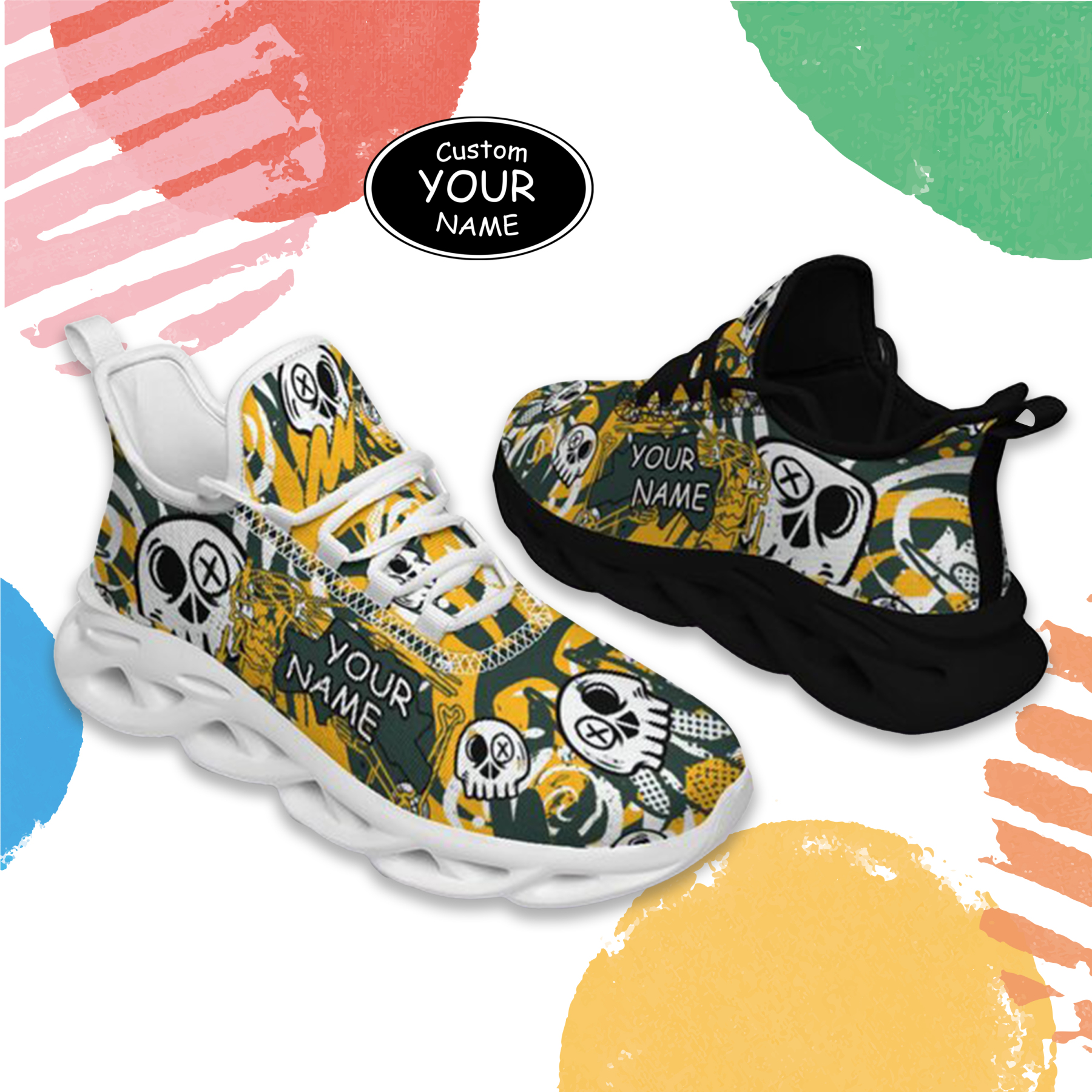 Max Sowl-25-cy-Green Bay-13-7, Personalized Green Bay Sneakers, Custom Breathable Walking Shoes, Patriotic Running Shoes