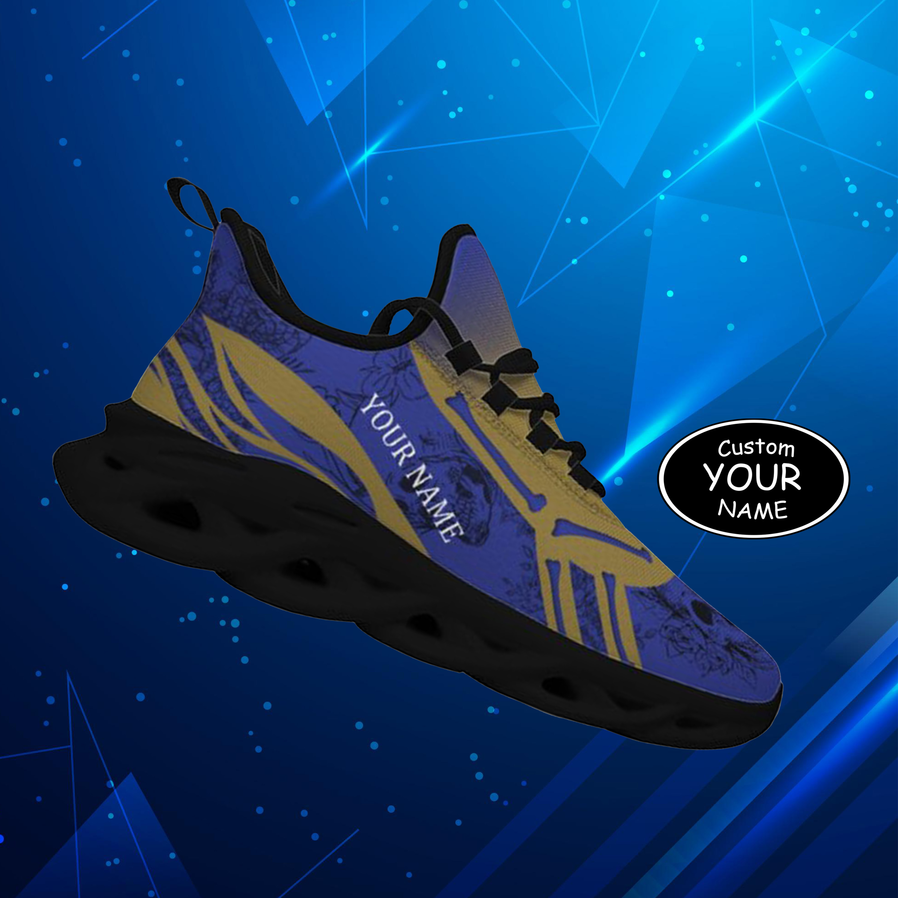 Personalized Baltimore Sneakers, Custom Breathable Walking Shoes, Patr