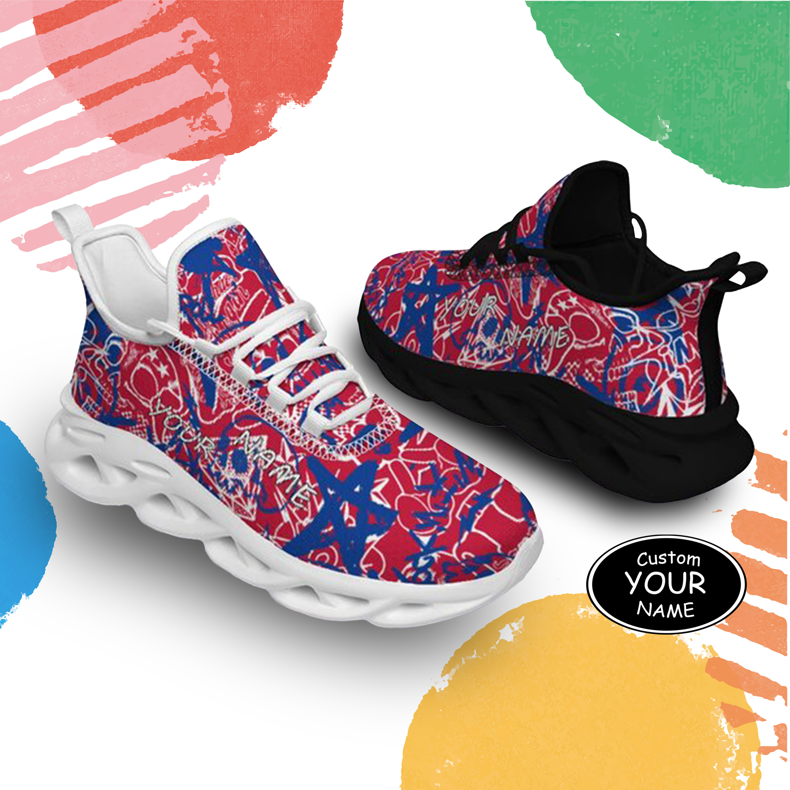 Max Sowl-25-yy-Buffalo-4-8, Personalized Buffalo Sneakers, Custom Breathable Walking Shoes, Patriotic Running Shoes