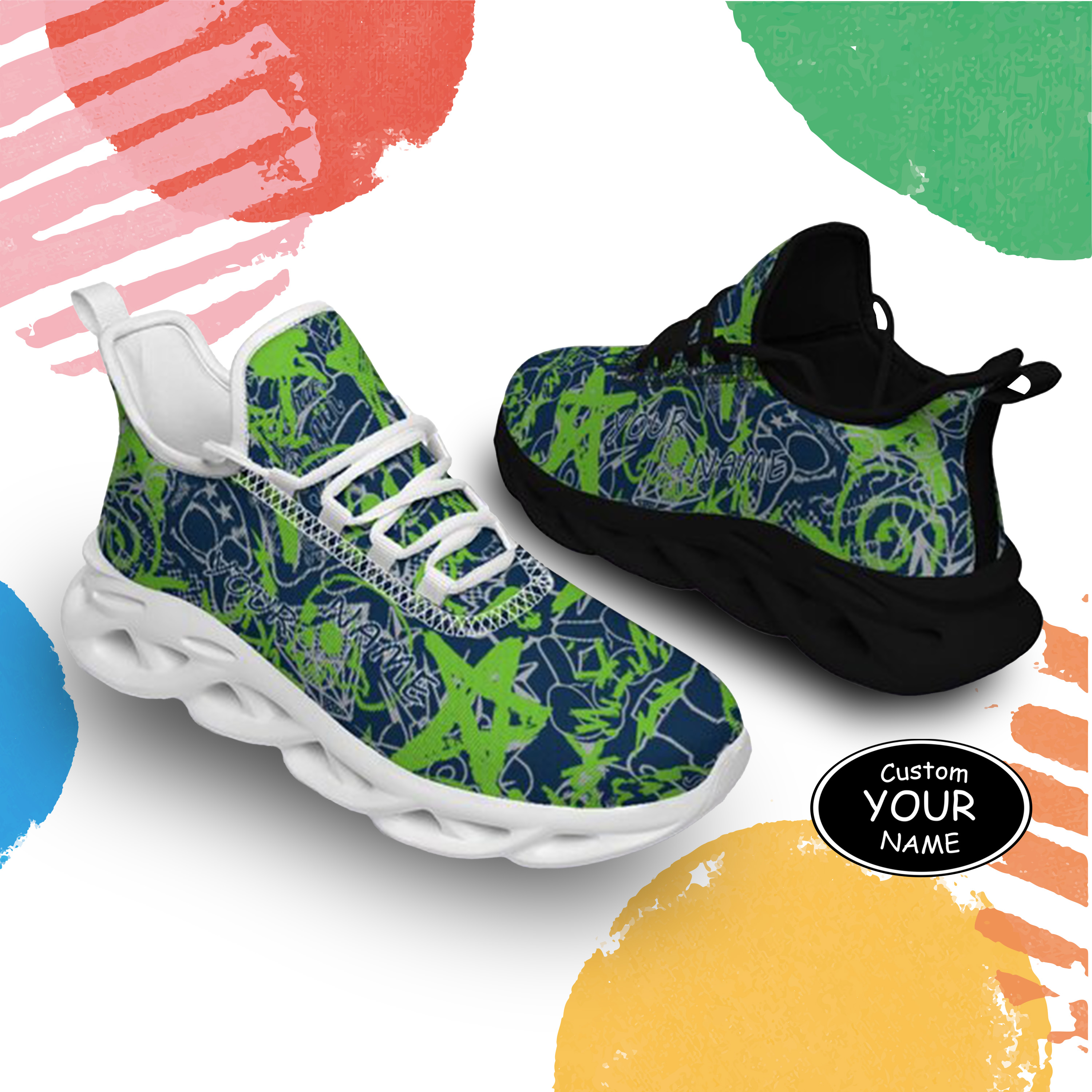 Max Sowl-25-yy-Seattle-27-8, Personalized Seattle Sneakers, Custom Breathable Walking Shoes, Patriotic Running Shoes