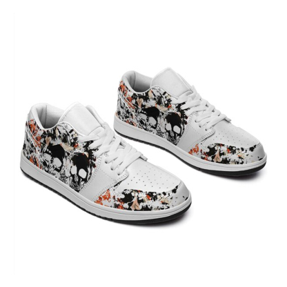 Jordan 1 Low-25-cy-skull-15, Jordan 1 Retro Low Sneakers, Personalized Gothic Shoes, Skull Design, Unisex Non Slip Walking Sneakers, Lightweight Breathable Running Shoes, Casual Sports Shoes, Unique Holidays Gifts