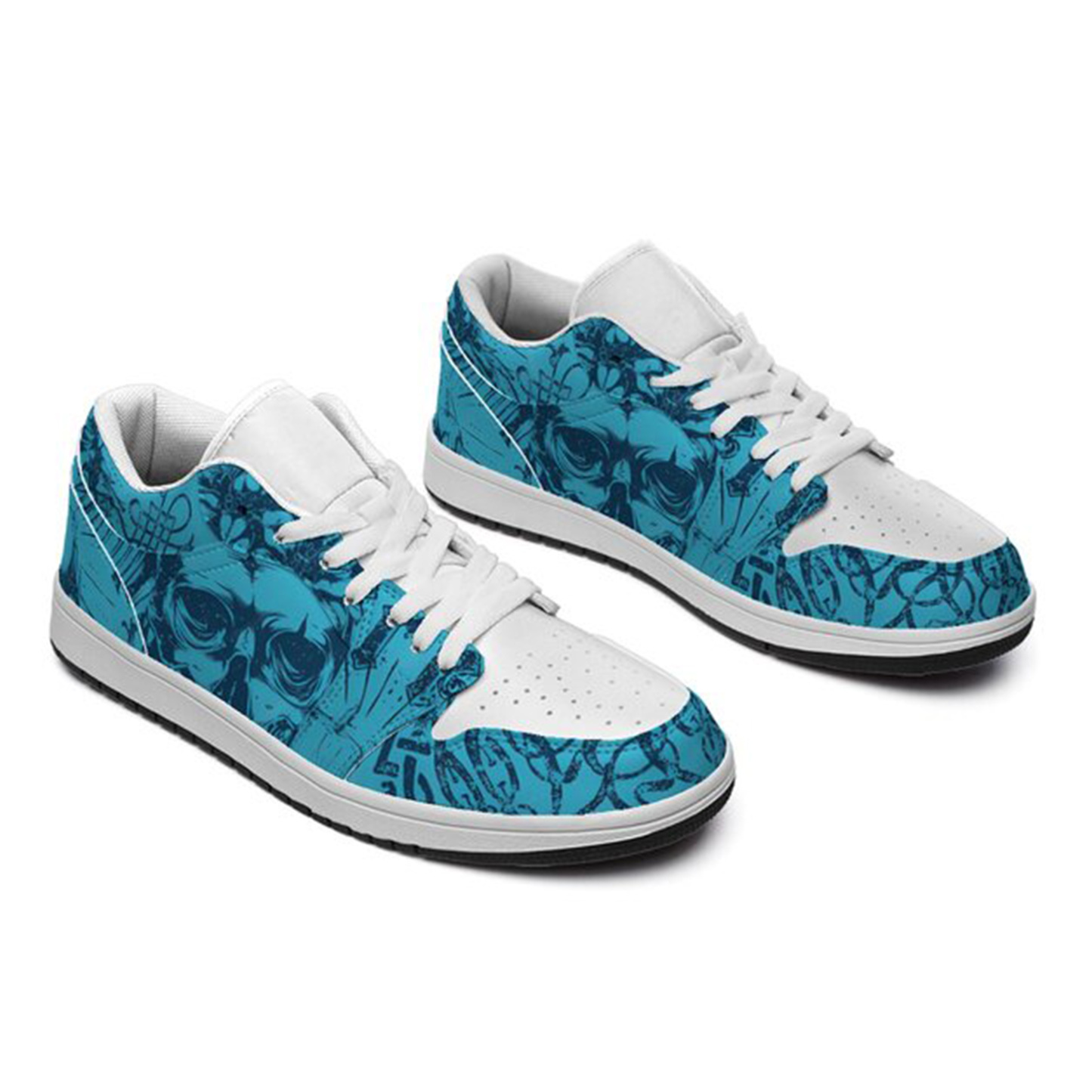 Jordan 1 Low-25-yy-skull-1, Jordan 1 Retro Low Sneakers, Personalized Gothic Shoes, Skull Design, Unisex Non Slip Walking Sneakers, Lightweight Breathable Running Shoes, Casual Sports Shoes, Unique Holidays Gifts