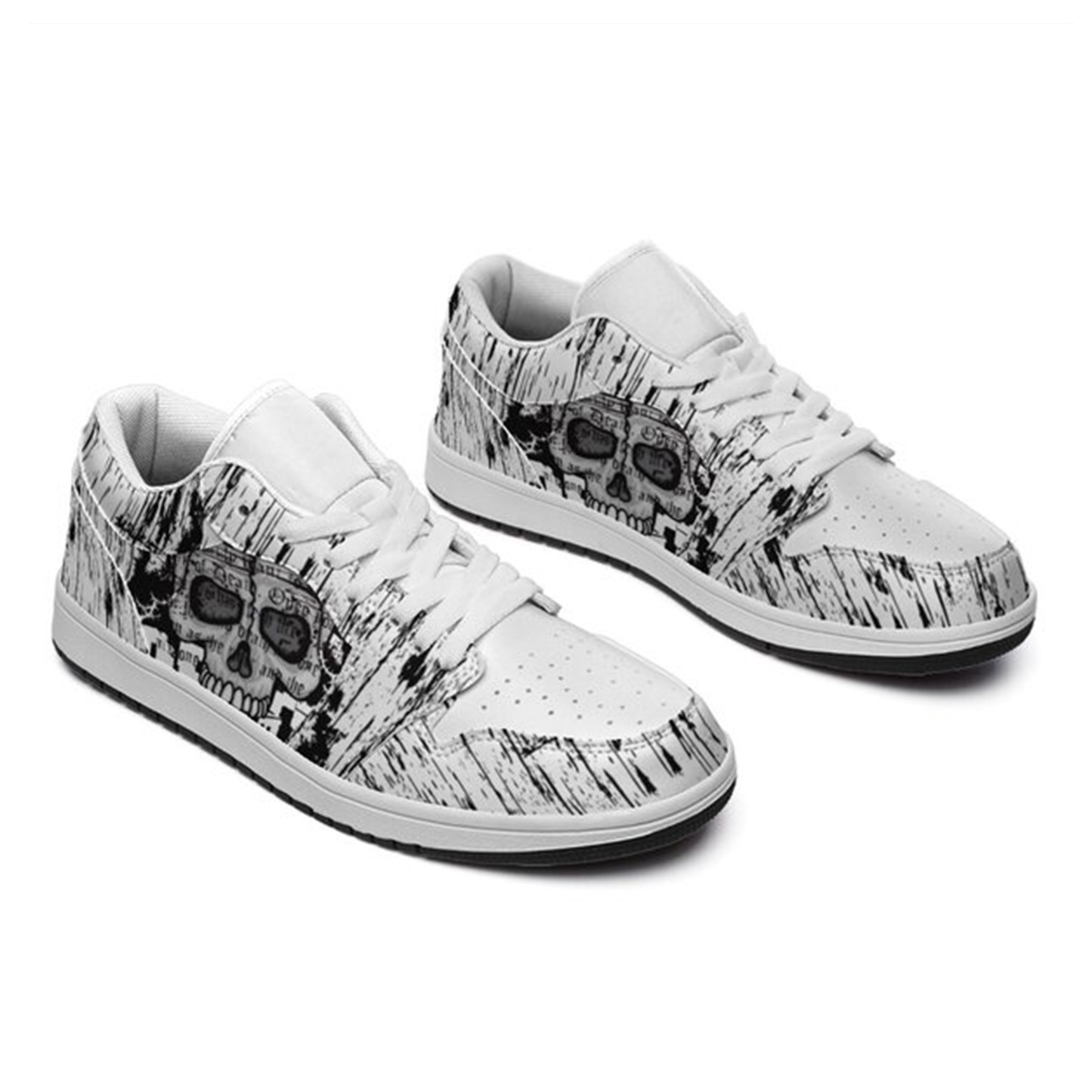 Jordan 1 Low-25-yy-skull-6, Jordan 1 Retro Low Sneakers, Personalized Gothic Shoes, Skull Design, Unisex Non Slip Walking Sneakers, Lightweight Breathable Running Shoes, Casual Sports Shoes, Unique Holidays Gifts