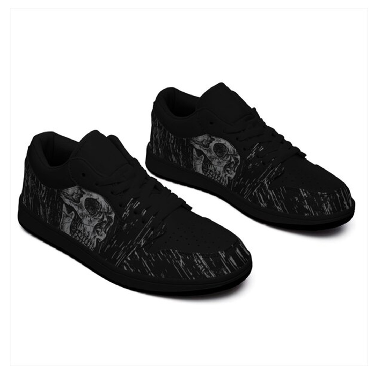 Jordan 1 Low-25-yy-skull-7, Jordan 1 Retro Low Sneakers, Personalized Gothic Shoes, Skull Design, Unisex Non Slip Walking Sneakers, Lightweight Breathable Running Shoes, Casual Sports Shoes, Unique Holidays Gifts