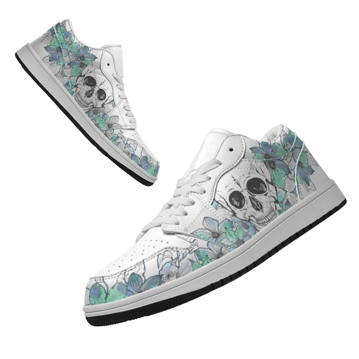 Jordan 1 Low-25-yy-skull-11, Jordan 1 Retro Low Sneakers, Personalized Gothic Shoes, Skull Design, Unisex Non Slip Walking Sneakers, Lightweight Breathable Running Shoes, Casual Sports Shoes, Unique Holidays Gifts