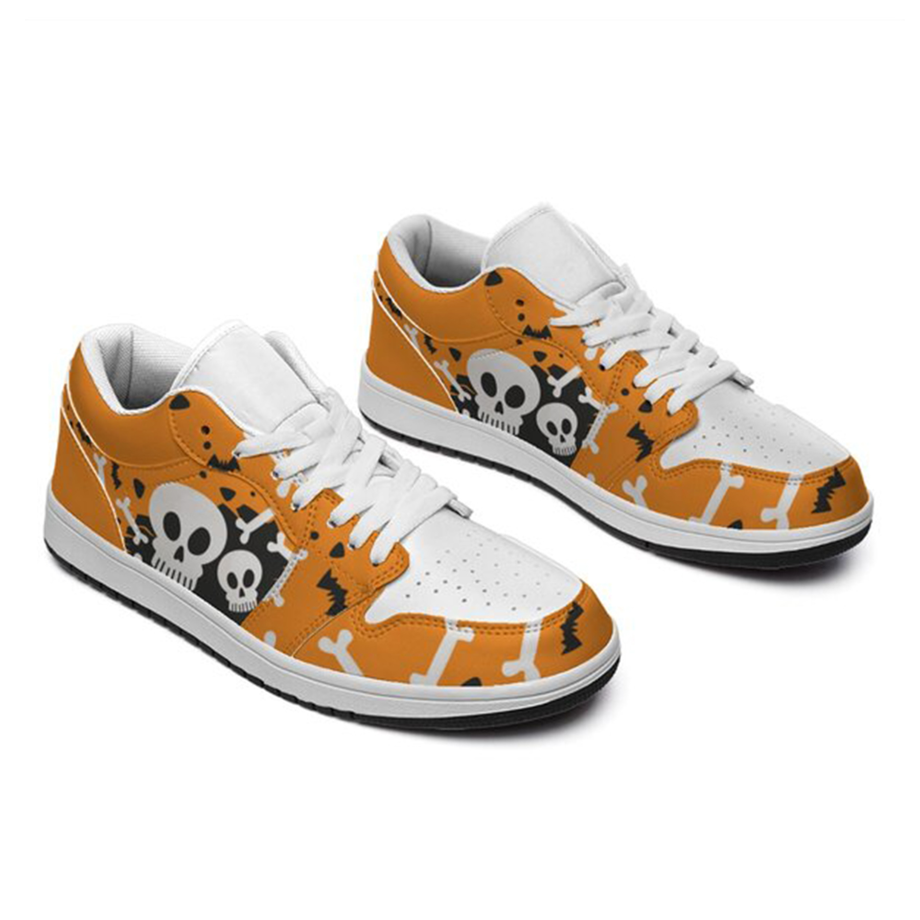 Jordan 1 Low-25-yy-skull-13, Jordan 1 Retro Low Sneakers, Personalized Gothic Shoes, Skull Design, Unisex Non Slip Walking Sneakers, Lightweight Breathable Running Shoes, Casual Sports Shoes, Unique Holidays Gifts