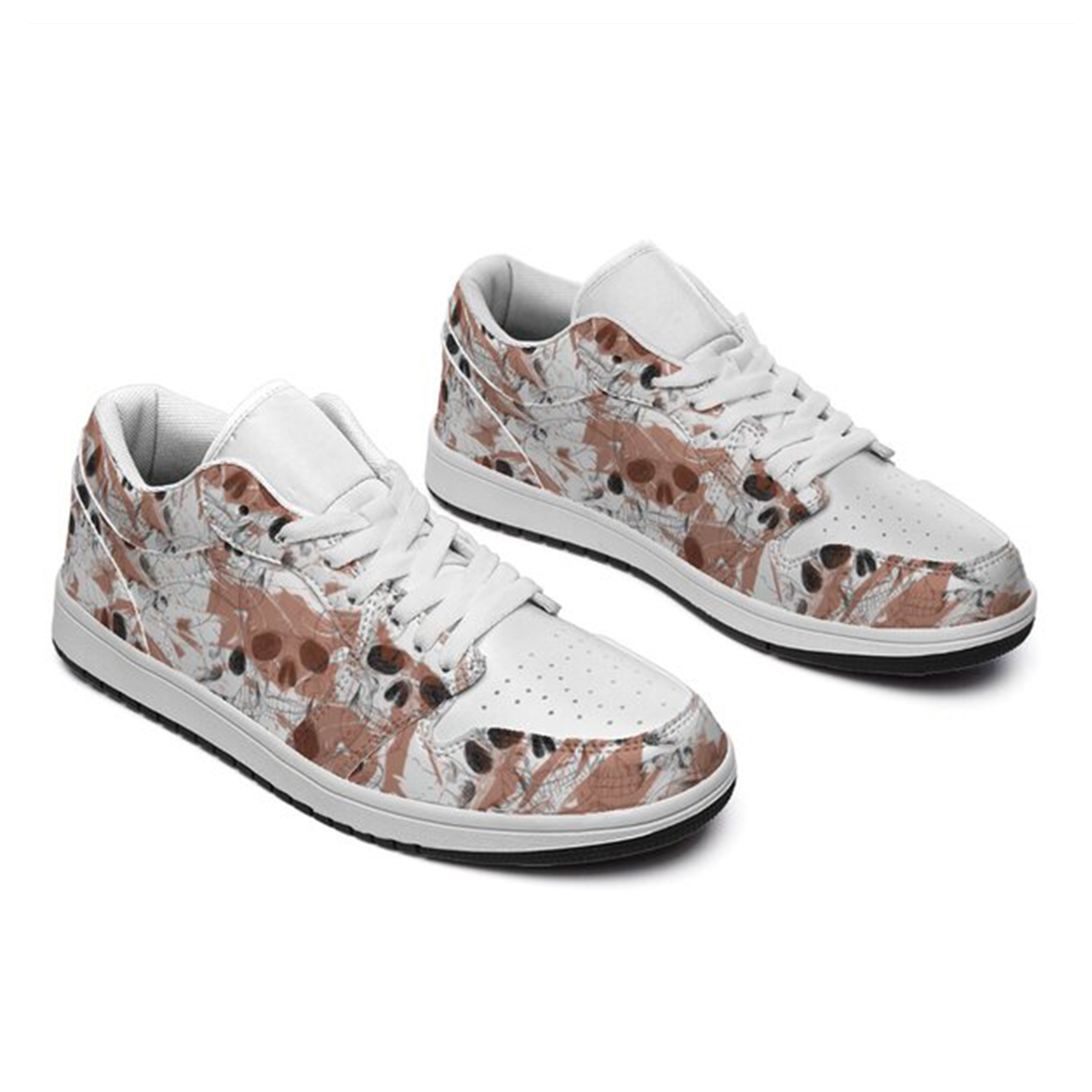 Jordan 1 Low-25-yy-skull-19, Jordan 1 Retro Low Sneakers, Personalized Gothic Shoes, Skull Design, Unisex Non Slip Walking Sneakers, Lightweight Breathable Running Shoes, Casual Sports Shoes, Unique Holidays Gifts