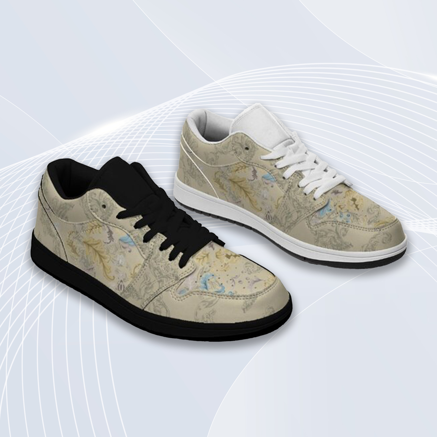 Jordan 1-25-cy-Quiet Luxe-6, Jordan 1 Retro Low Sneakers, Personalized Light Luxury Vintage Sneakers, Breathable Running Shoes, Printed Luxury-inspired Design, Anti-Slip Athletic Shoes, Lightweight Walking Sneakers