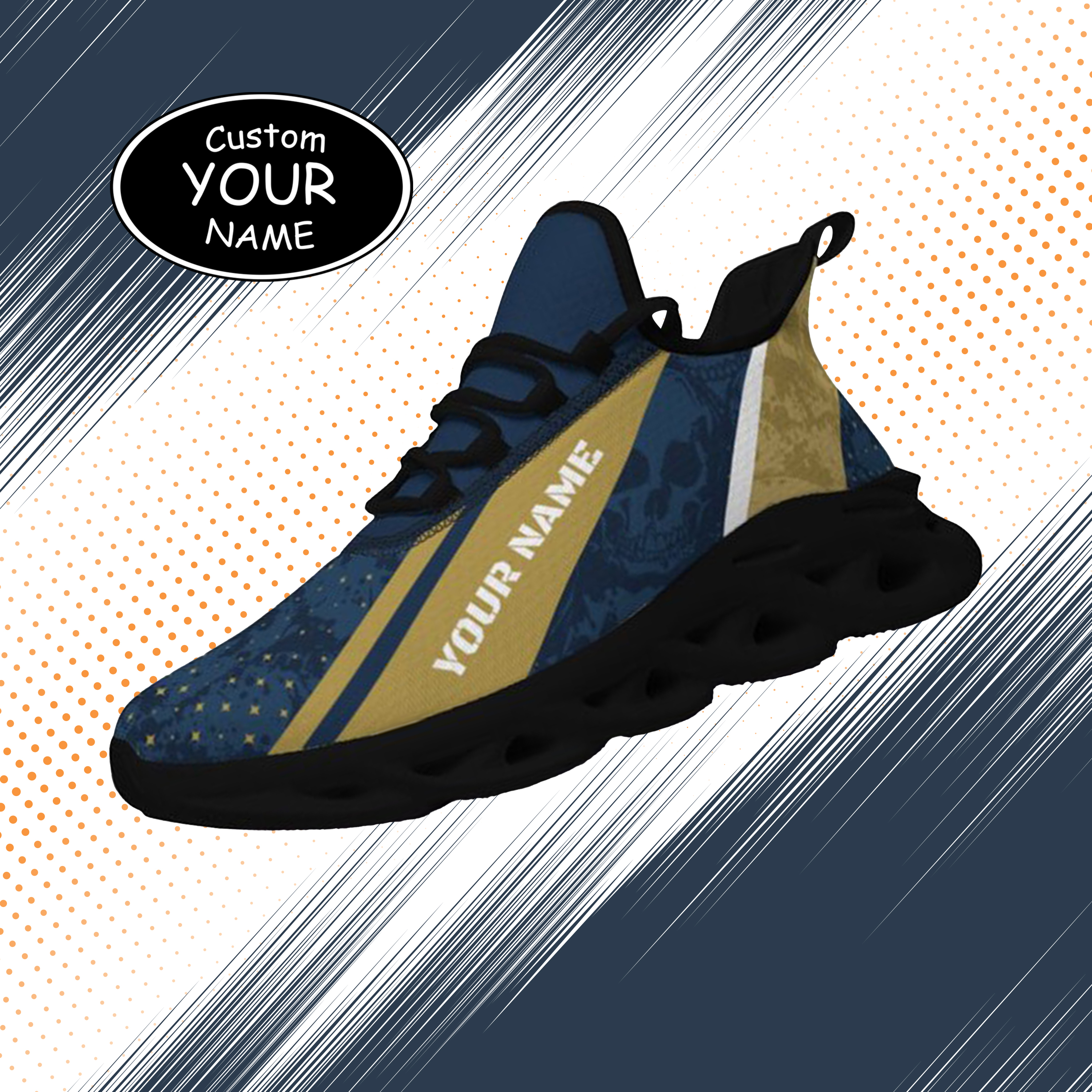 Max Sowl-25-cy-South Bend-5-1, Personalized Notre Dame Fighting Irish Custom Max Sowl Shoes, Patriotic Running Sneakers, Custom Comfortable Walking Shoes