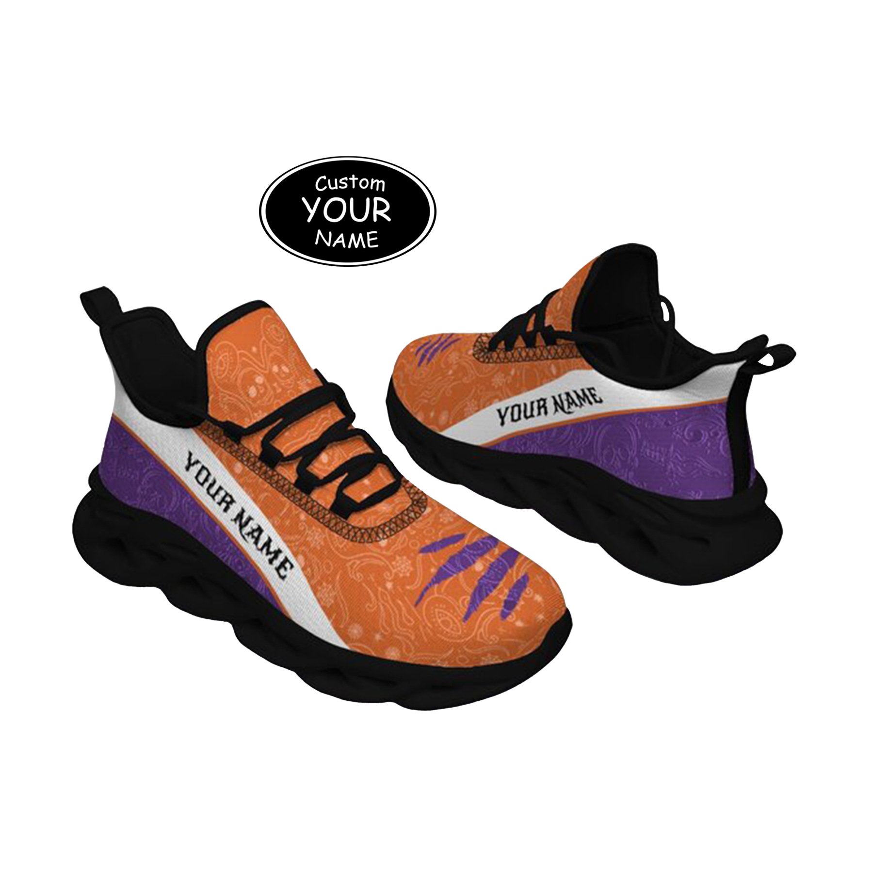 Max Sowl-25-yy-Clemson-1-2, Personalized Clemson Tigers Custom Max Sowl Shoes, Patriotic Running Sneakers, Custom Comfortable Walking Shoes