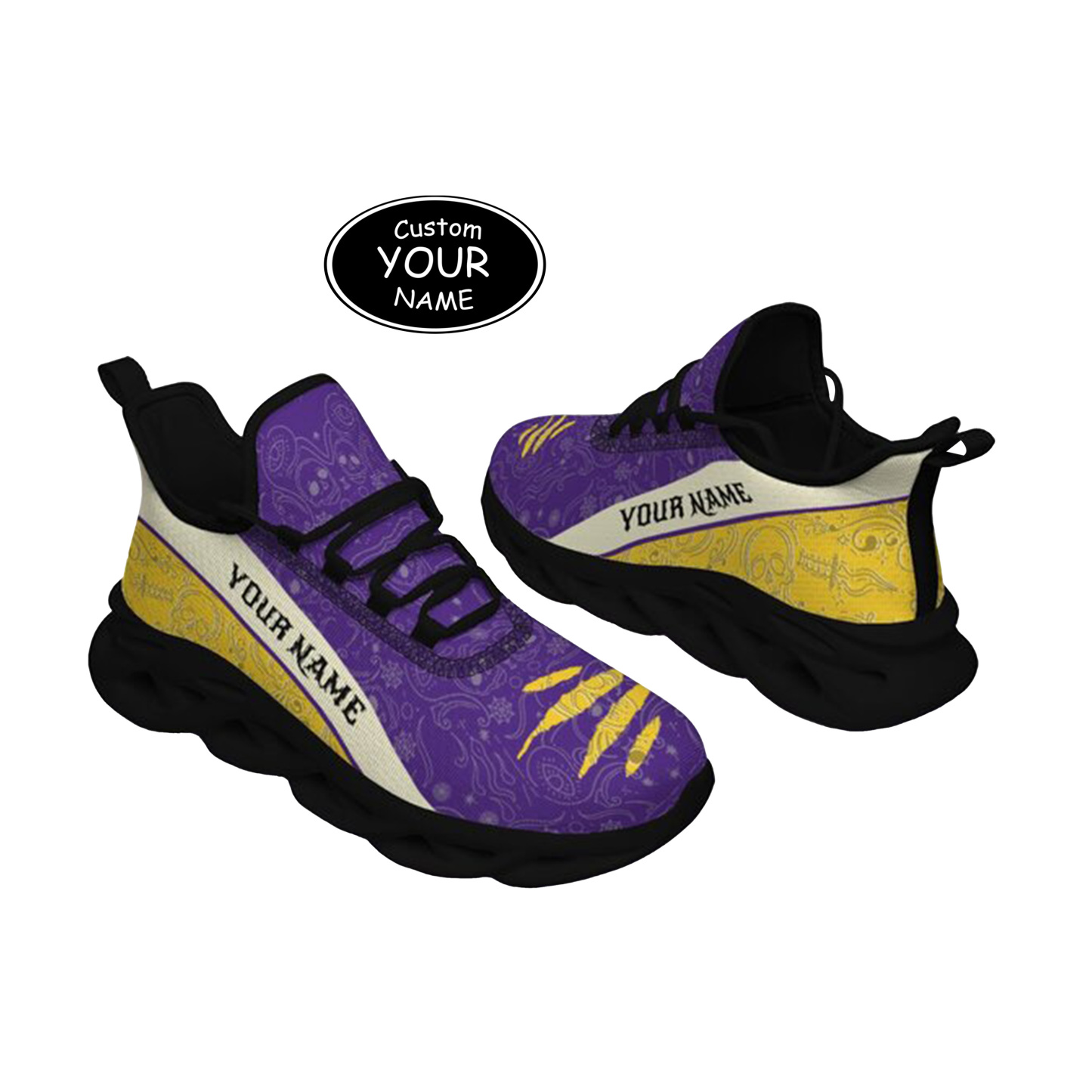 Max Sowl-25-yy-Baton Rouge-6-2, Personalized LSU Tigers Custom Max Sowl Shoes, Patriotic Running Sneakers, Custom Comfortable Walking Shoes